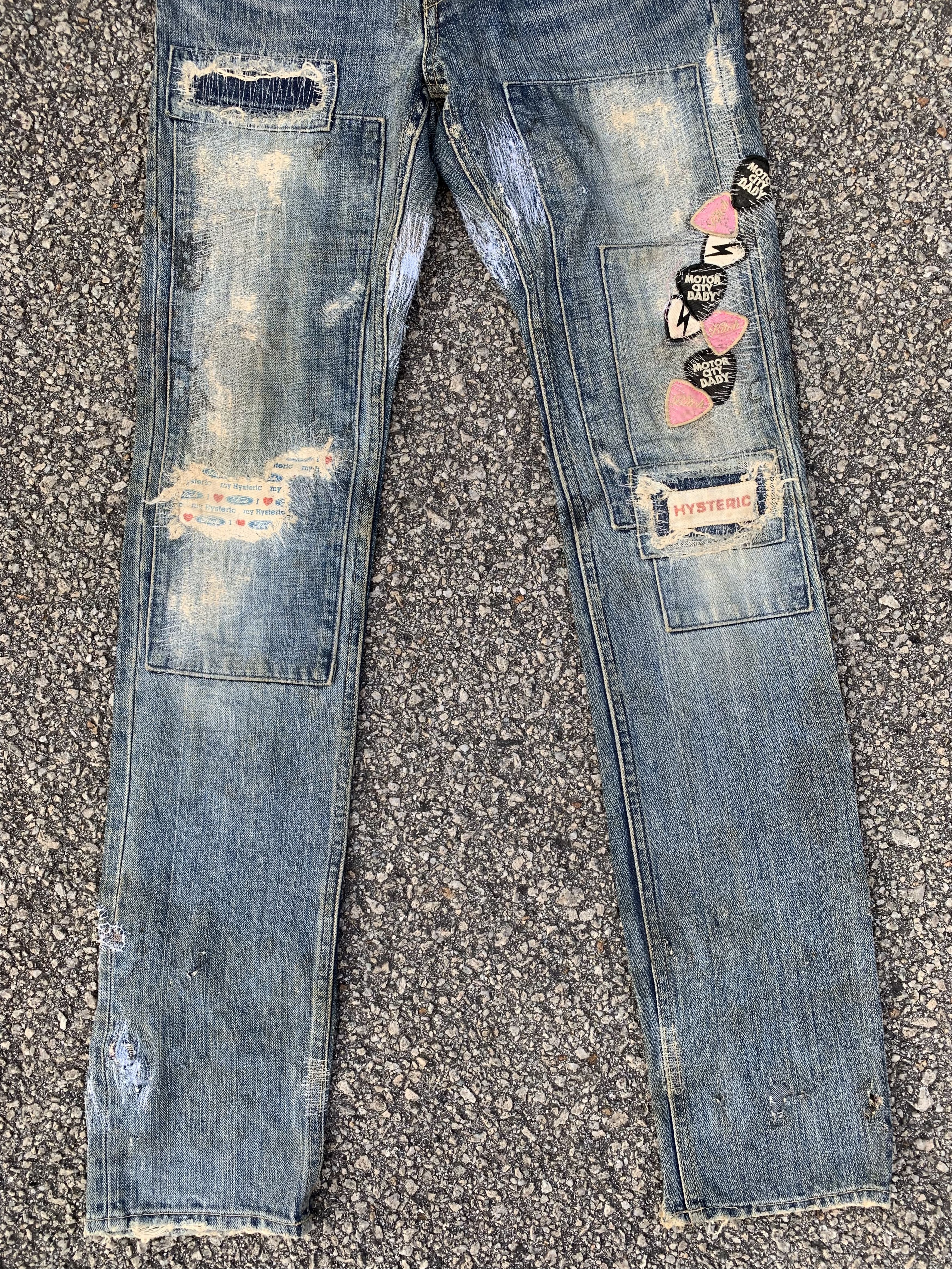 Hysteric Glamour KINKY HYSTERIC GLAMOUR DISTRESSED DENIM DOUBLE KNE VINTAGE Size 28" / US 6 / IT 42 - 6 Thumbnail