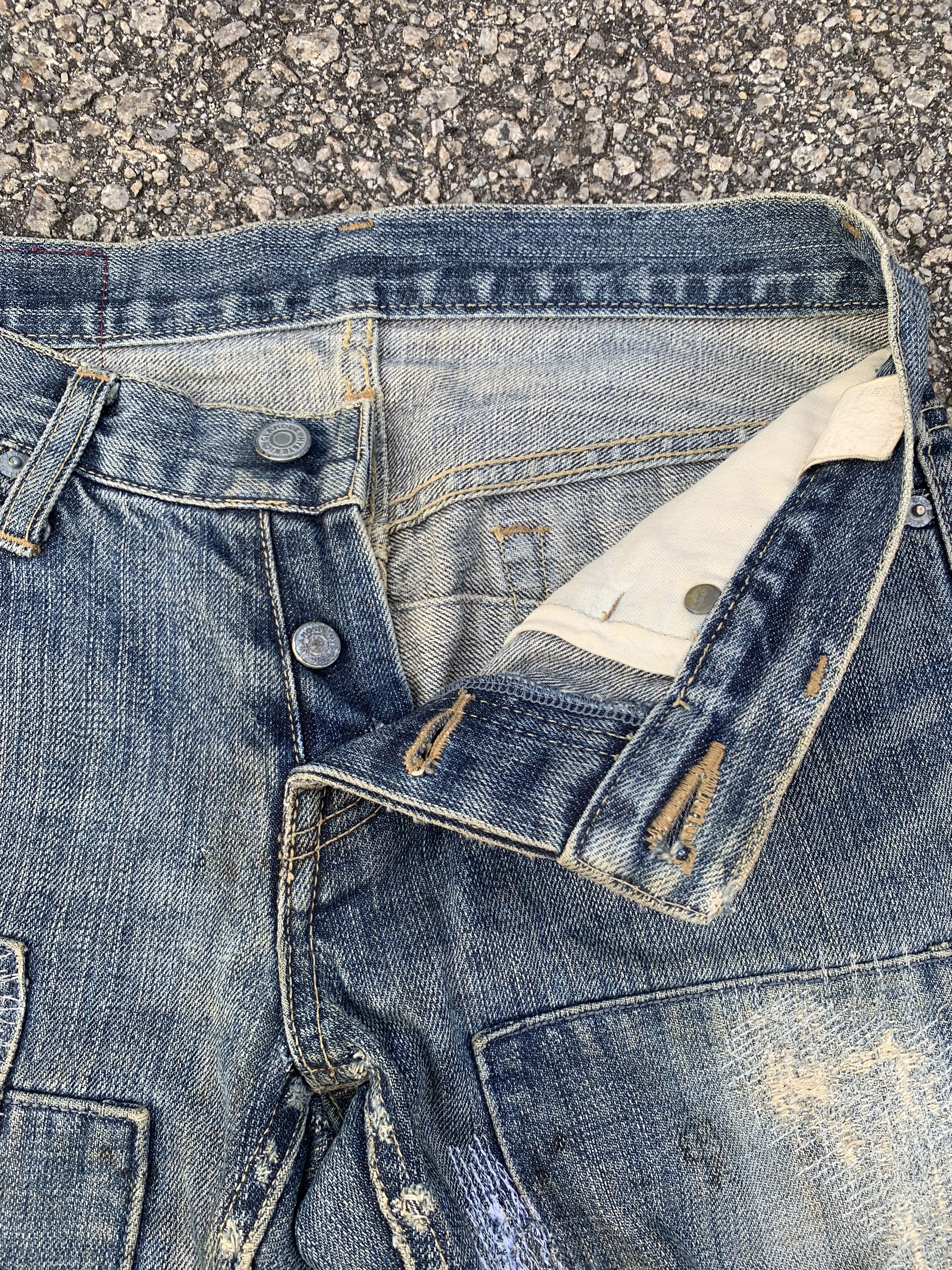 Hysteric Glamour KINKY HYSTERIC GLAMOUR DISTRESSED DENIM DOUBLE KNE VINTAGE Size 28" / US 6 / IT 42 - 9 Thumbnail