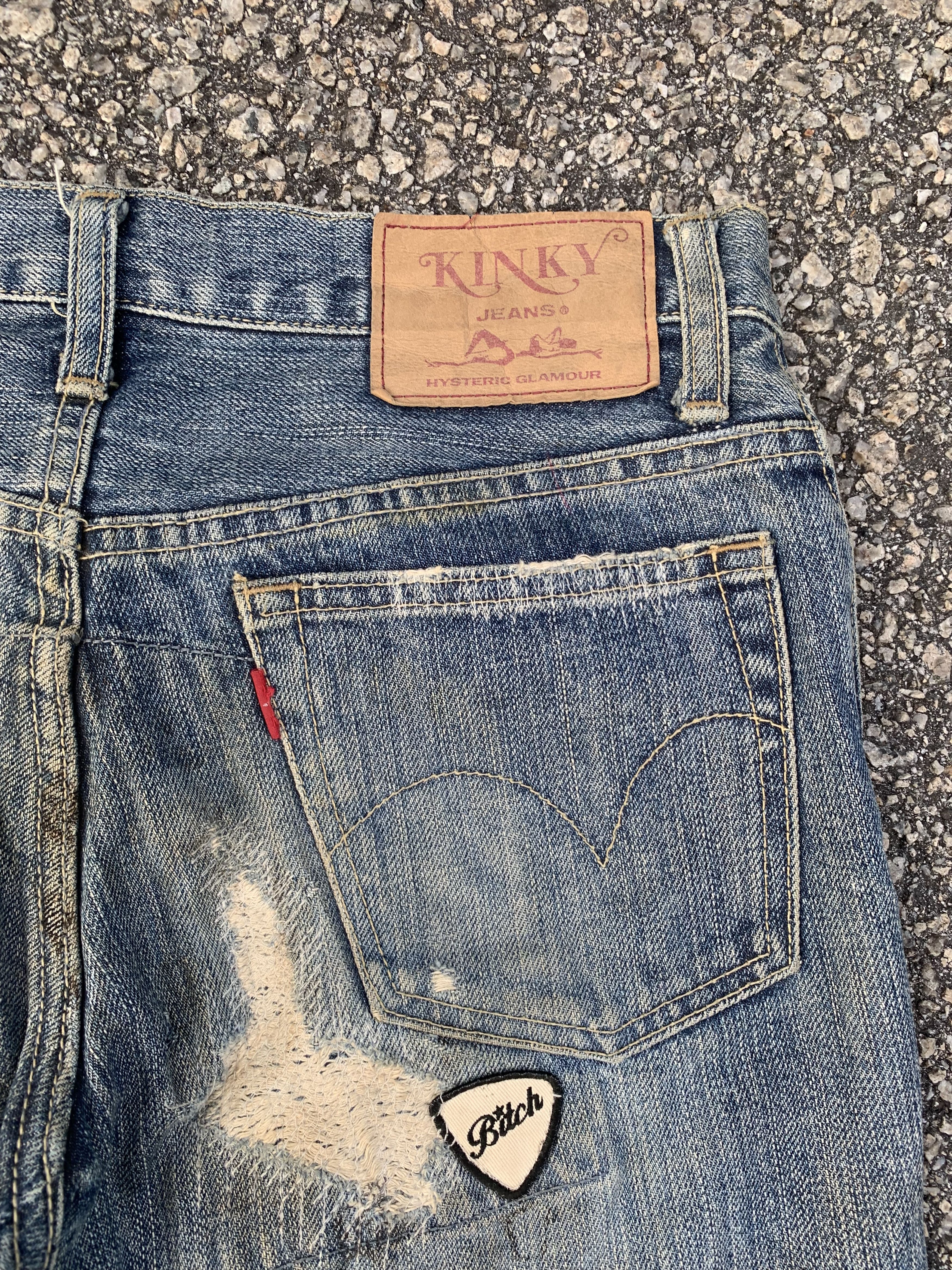 Hysteric Glamour KINKY HYSTERIC GLAMOUR DISTRESSED DENIM DOUBLE KNE VINTAGE Size 28" / US 6 / IT 42 - 14 Thumbnail