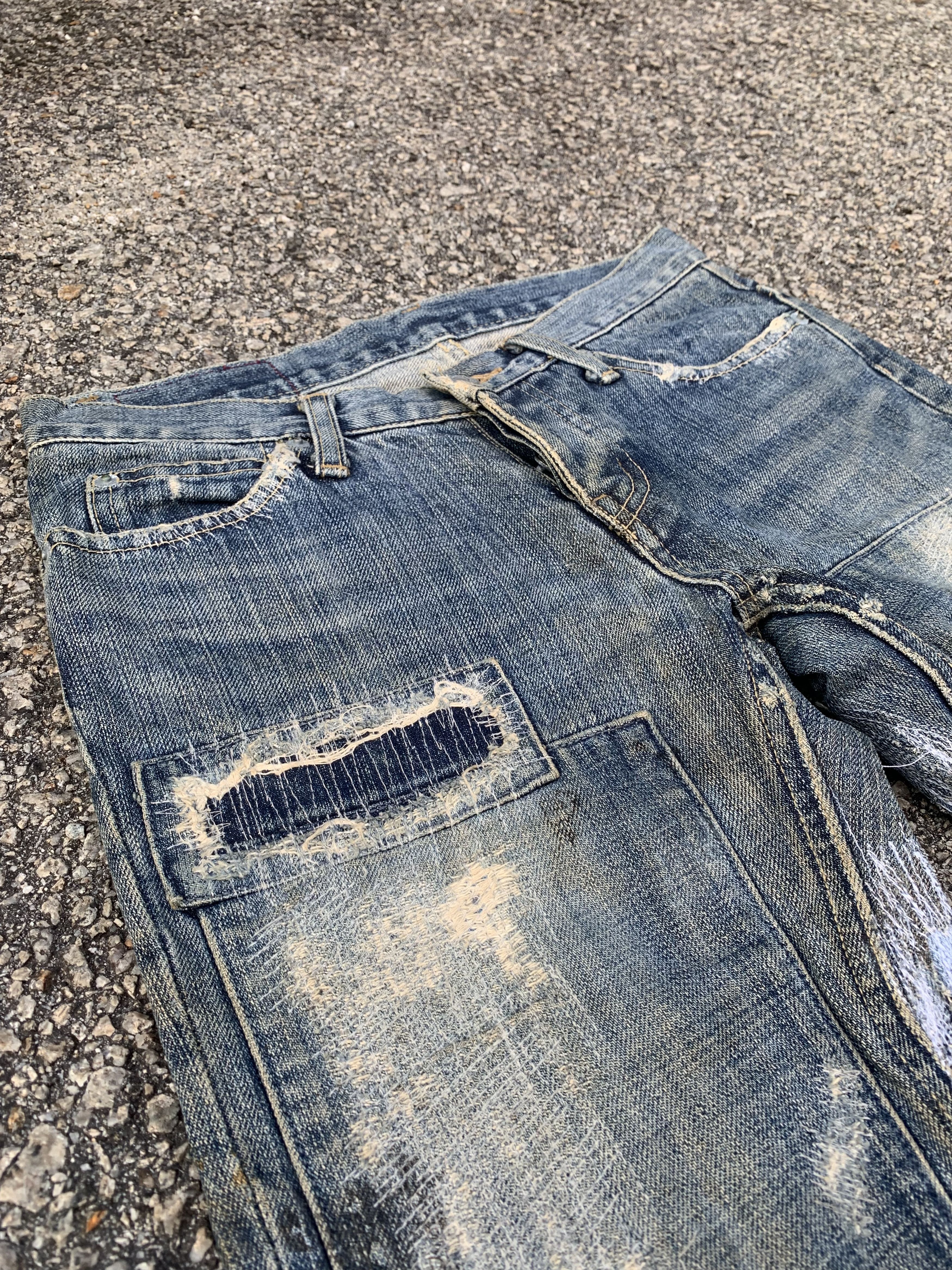 Hysteric Glamour KINKY HYSTERIC GLAMOUR DISTRESSED DENIM DOUBLE KNE VINTAGE Size 28" / US 6 / IT 42 - 8 Thumbnail