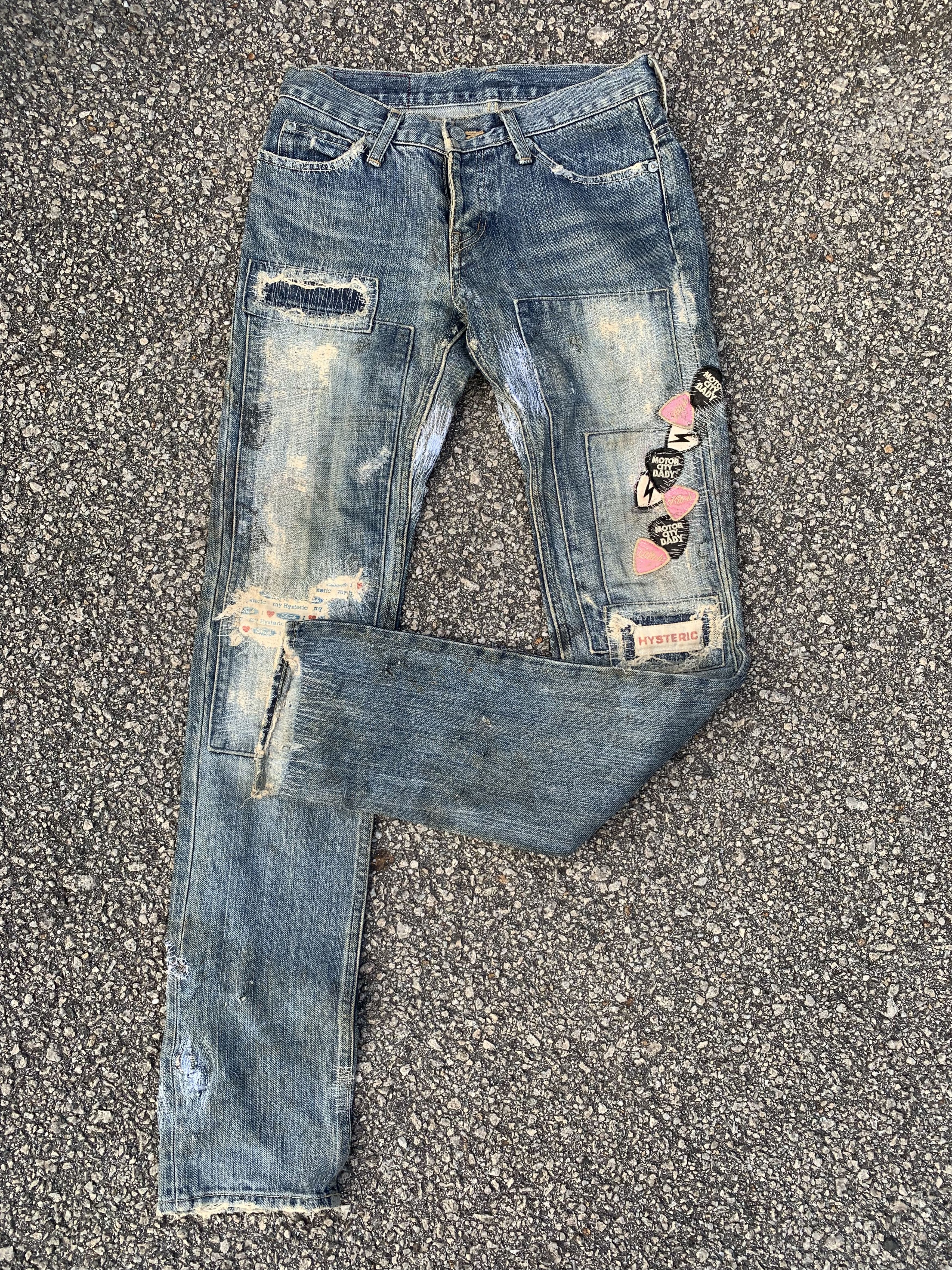 Hysteric Glamour KINKY HYSTERIC GLAMOUR DISTRESSED DENIM DOUBLE KNE VINTAGE Size 28" / US 6 / IT 42 - 2 Thumbnail