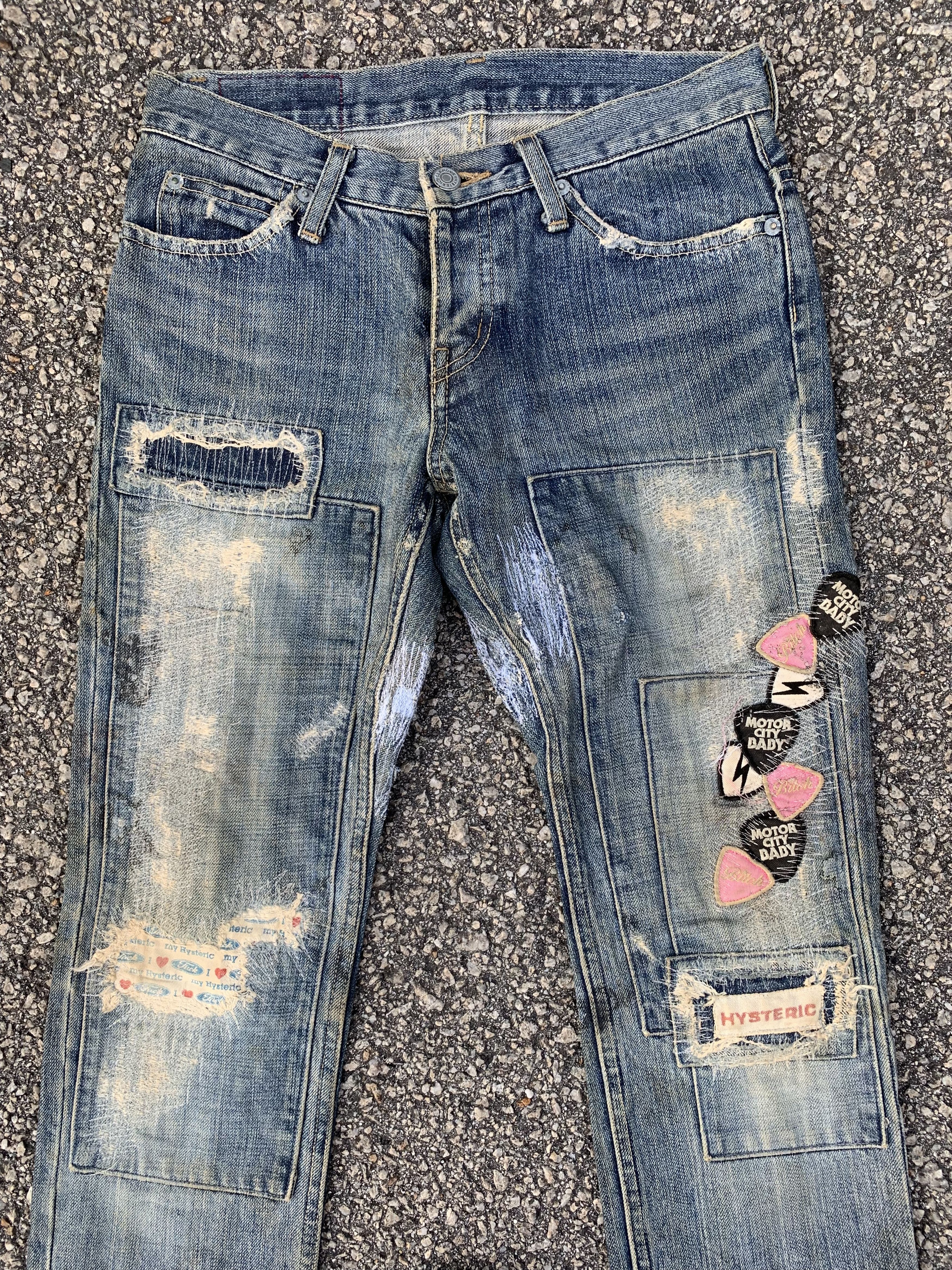 Hysteric Glamour KINKY HYSTERIC GLAMOUR DISTRESSED DENIM DOUBLE KNE VINTAGE Size 28" / US 6 / IT 42 - 4 Thumbnail