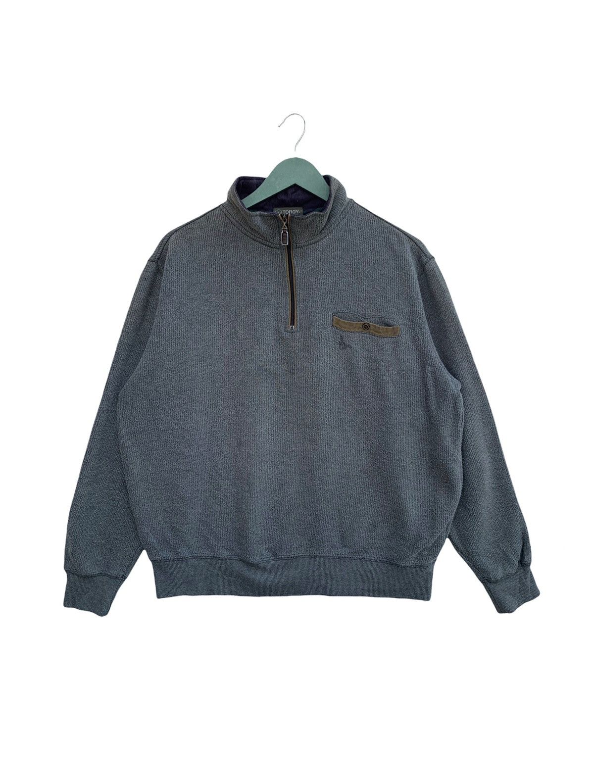 Japanese Brand Vintage Toroy Halfzip Sweatshirt Size US L / EU 52-54 / 3 - 1 Thumbnail