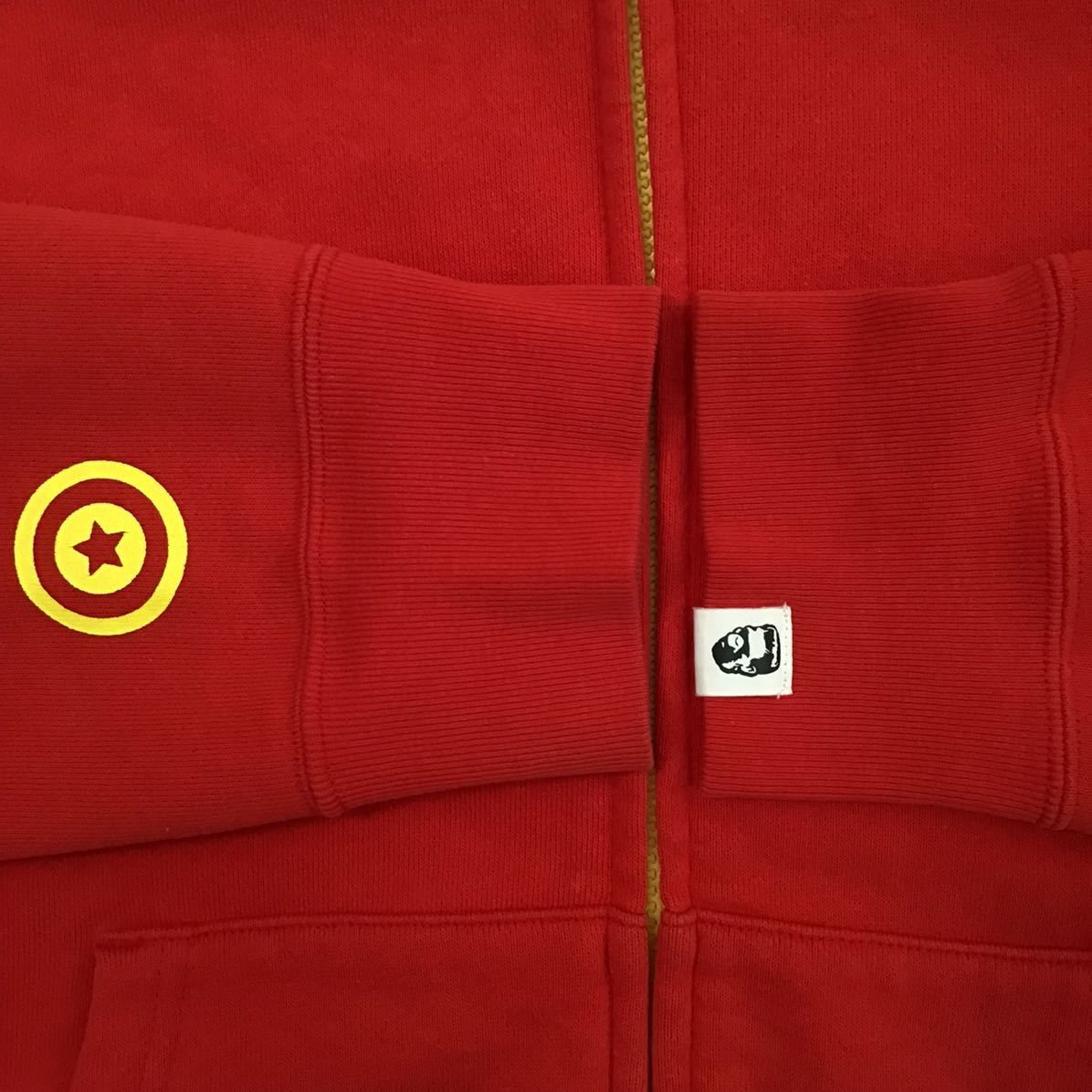 Bape 2010 BAPE Neon Shark full zip Hoodie Red Size US M / EU 48-50 / 2 - 7 Thumbnail