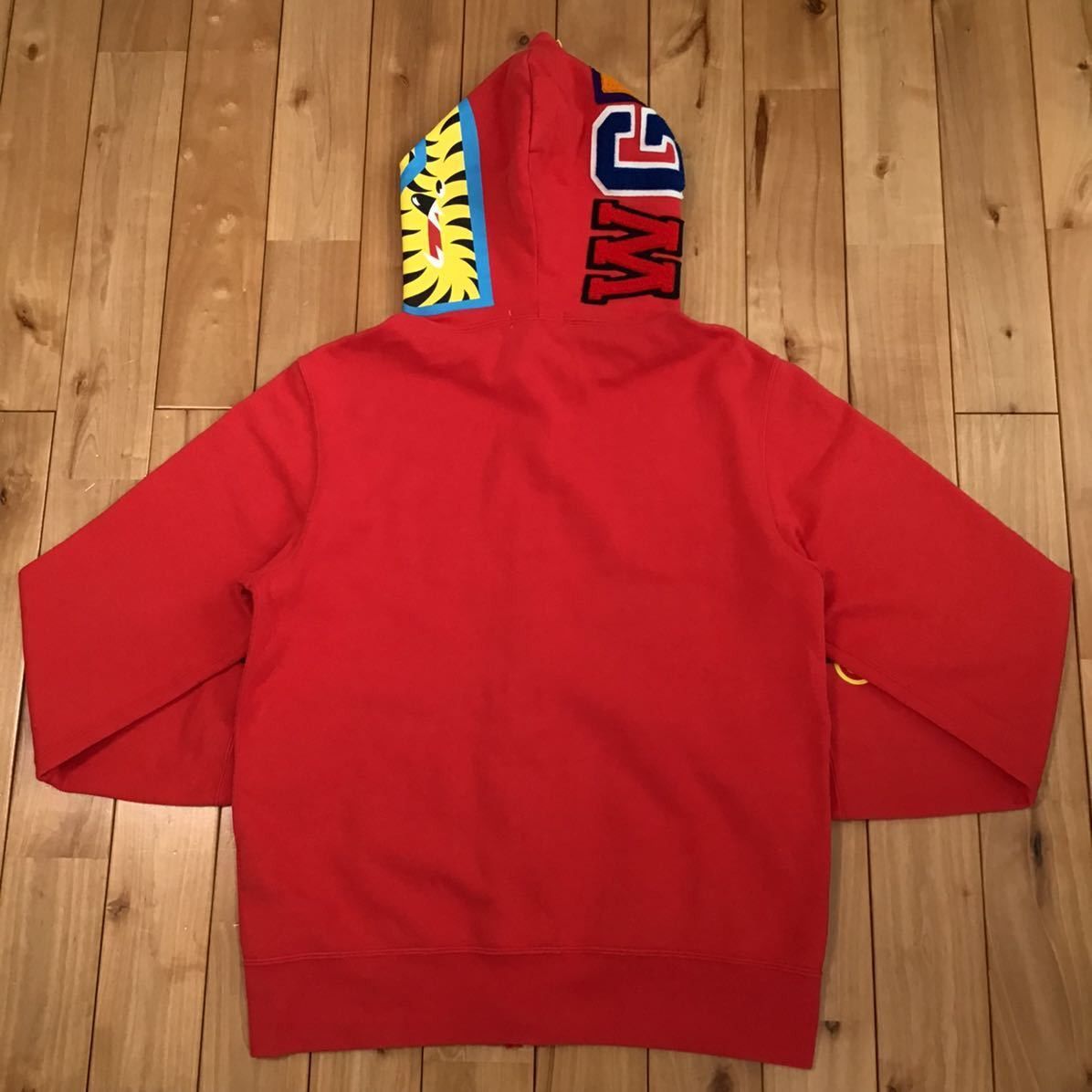 Bape 2010 BAPE Neon Shark full zip Hoodie Red Size US M / EU 48-50 / 2 - 6 Thumbnail