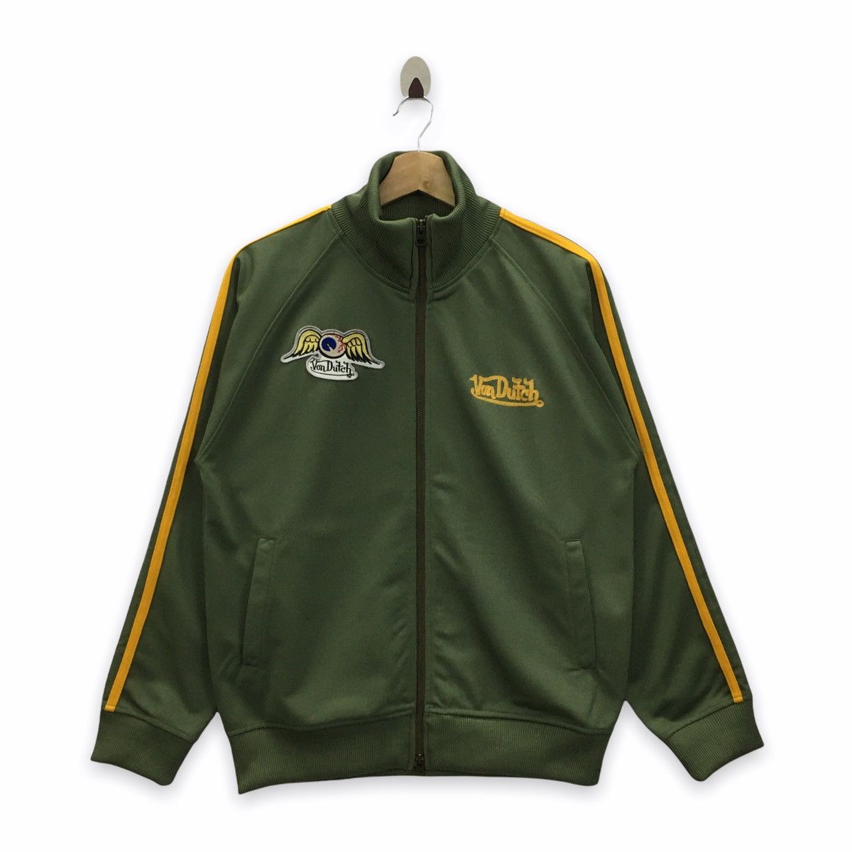 Rare VON DUTCH Flying Eye Ball Embroidery Sweater