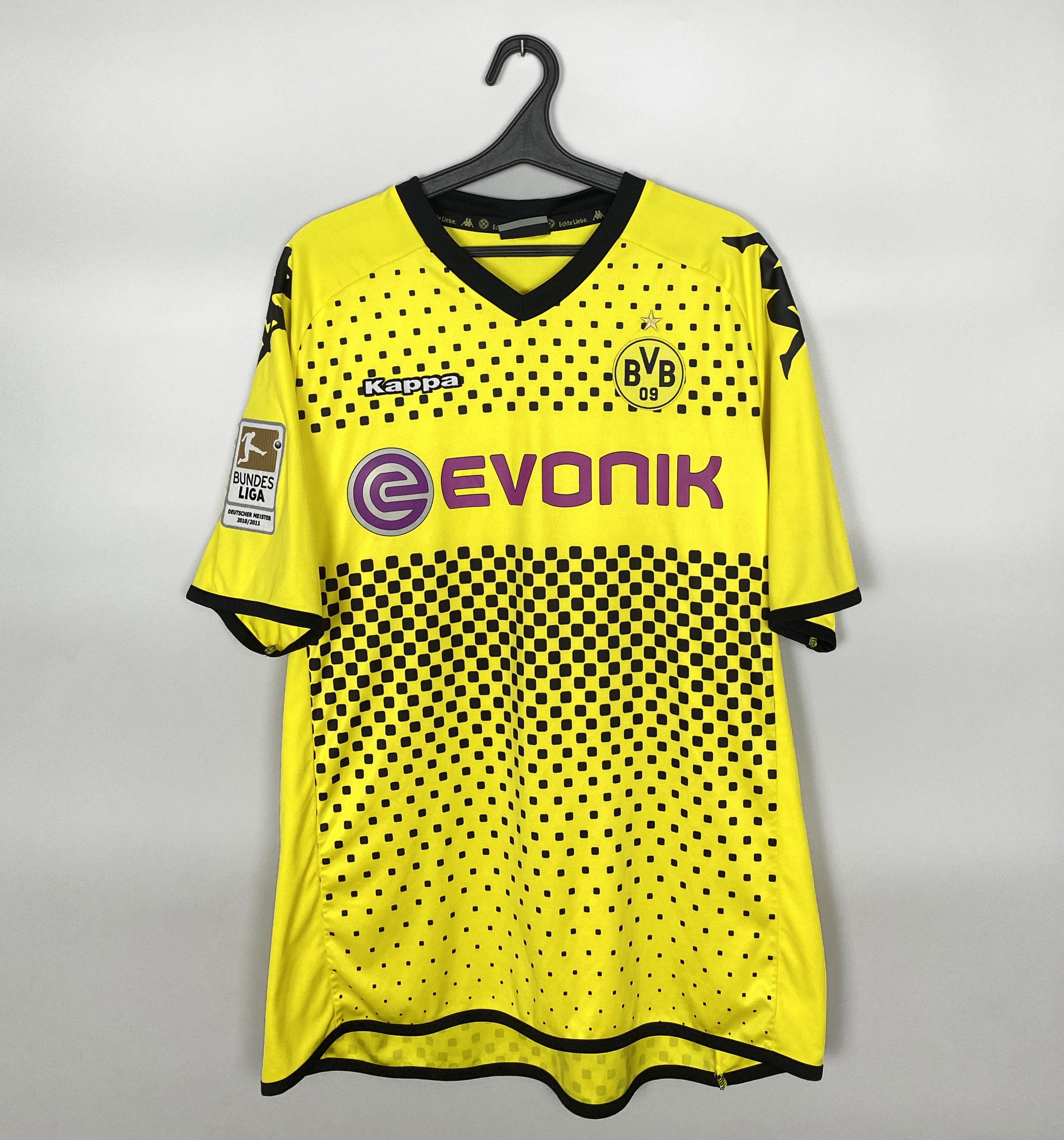 Kappa Bender Borussia Dortmund 2010 2011 Home Football Jersey Size US XXL / EU 58 / 5 - 4 Thumbnail