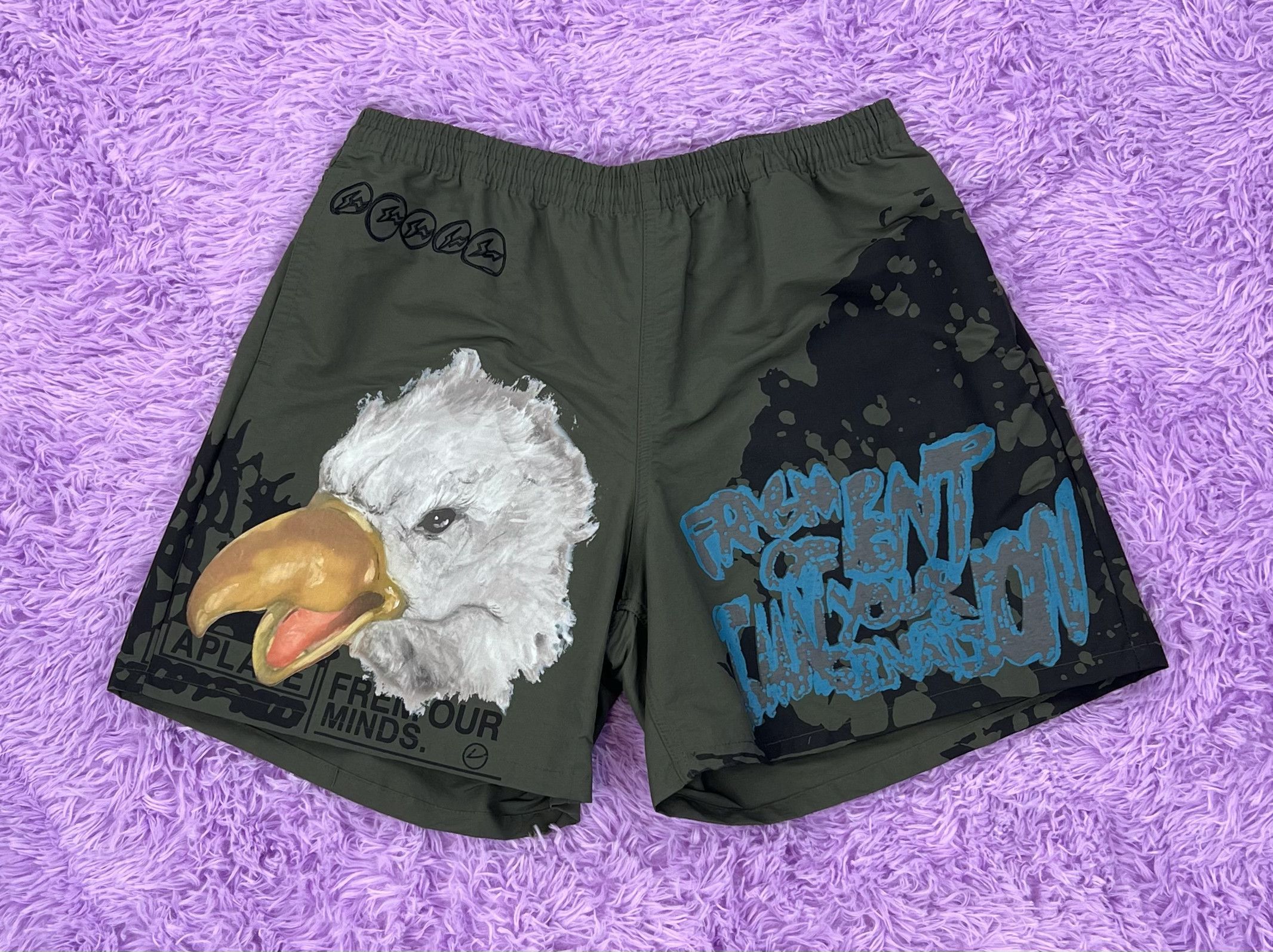 image of Fragment X Travis Scott Imagination Shorts Large in Green, Men's (Size 36)