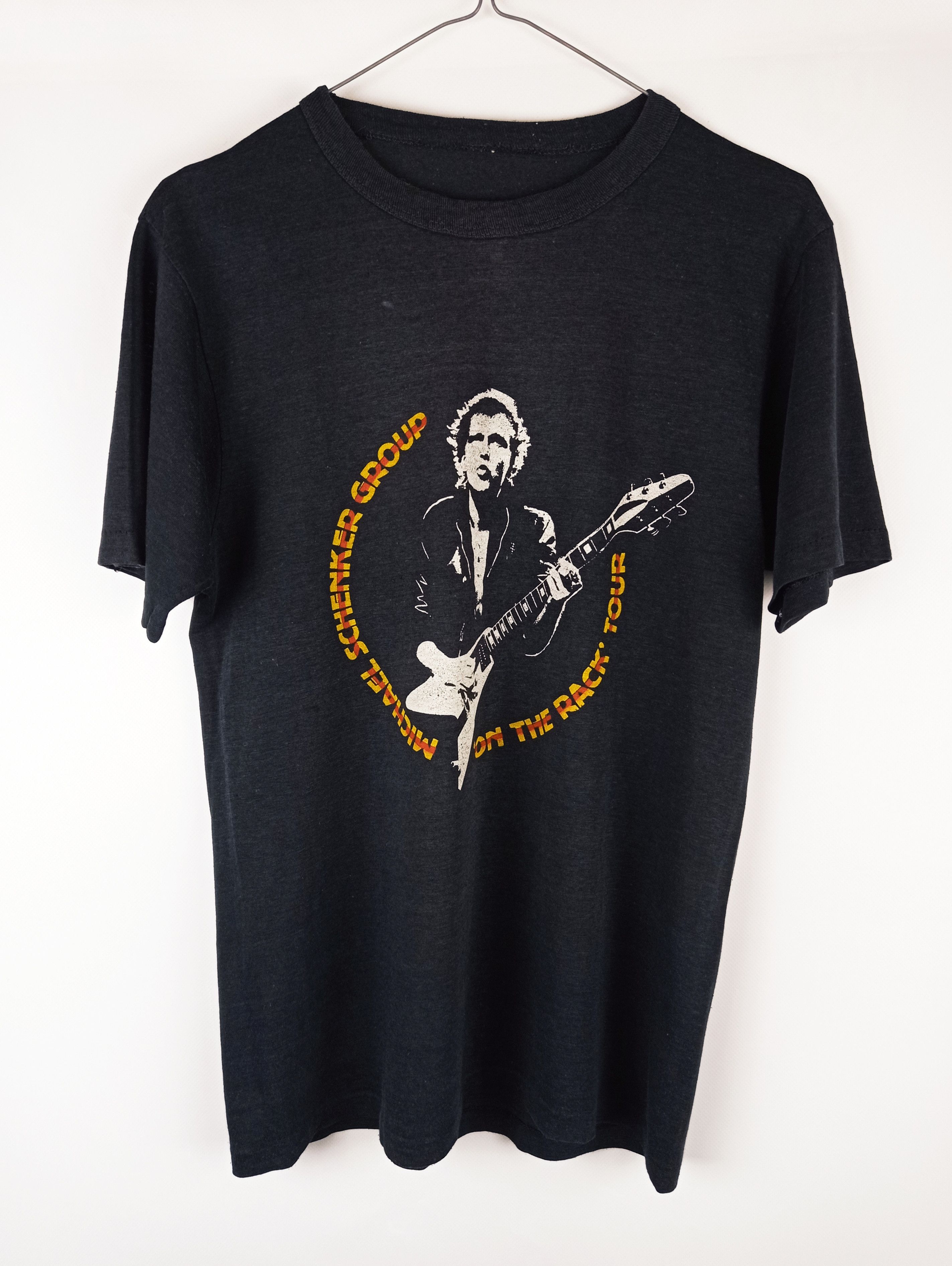 Vintage 80s Vintage Michael Schenker Group On The Rack Tour T-shirt Size US M / EU 48-50 / 2 - 1 Thumbnail