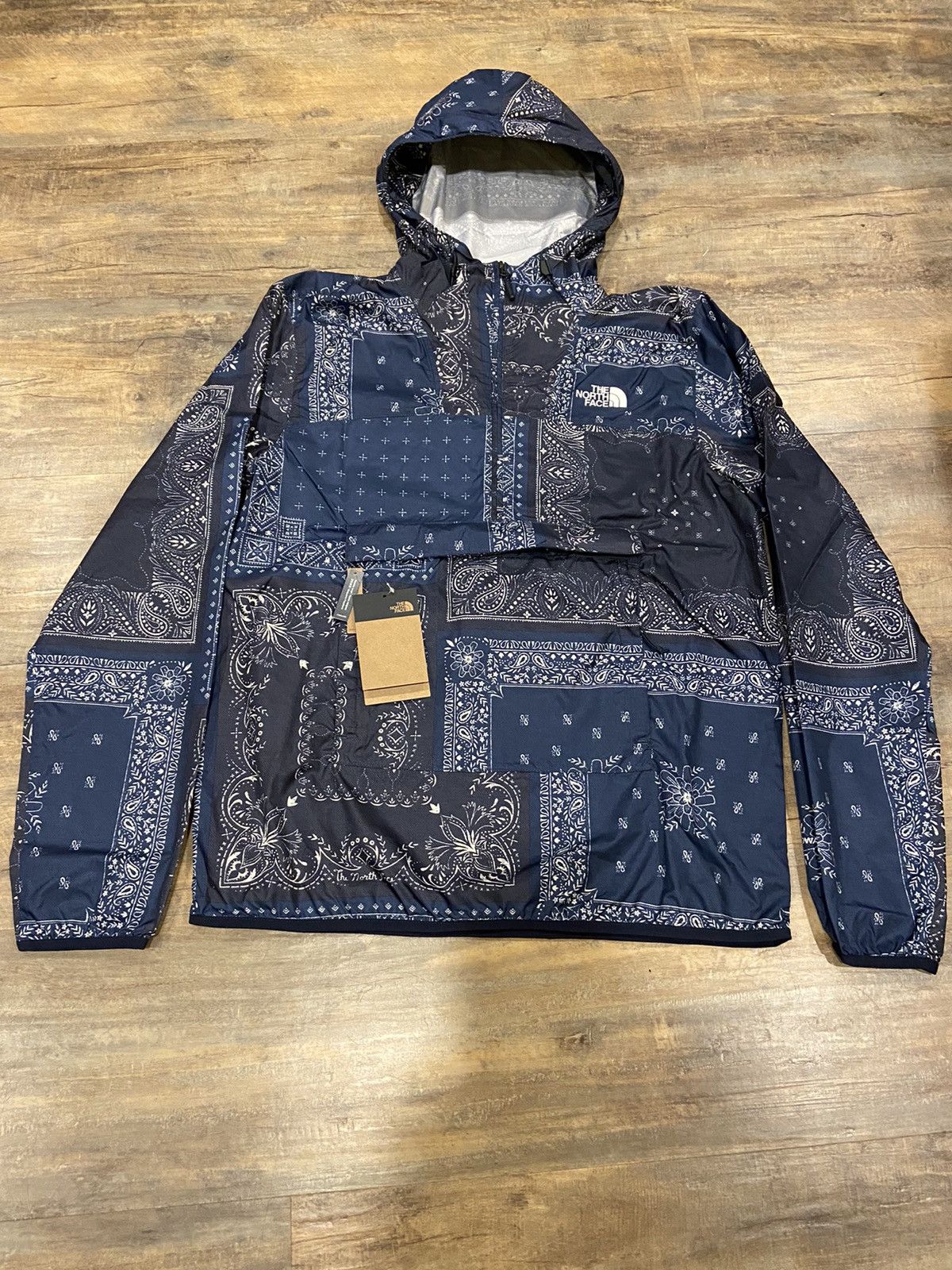 Blue bandana north outlet face jacket