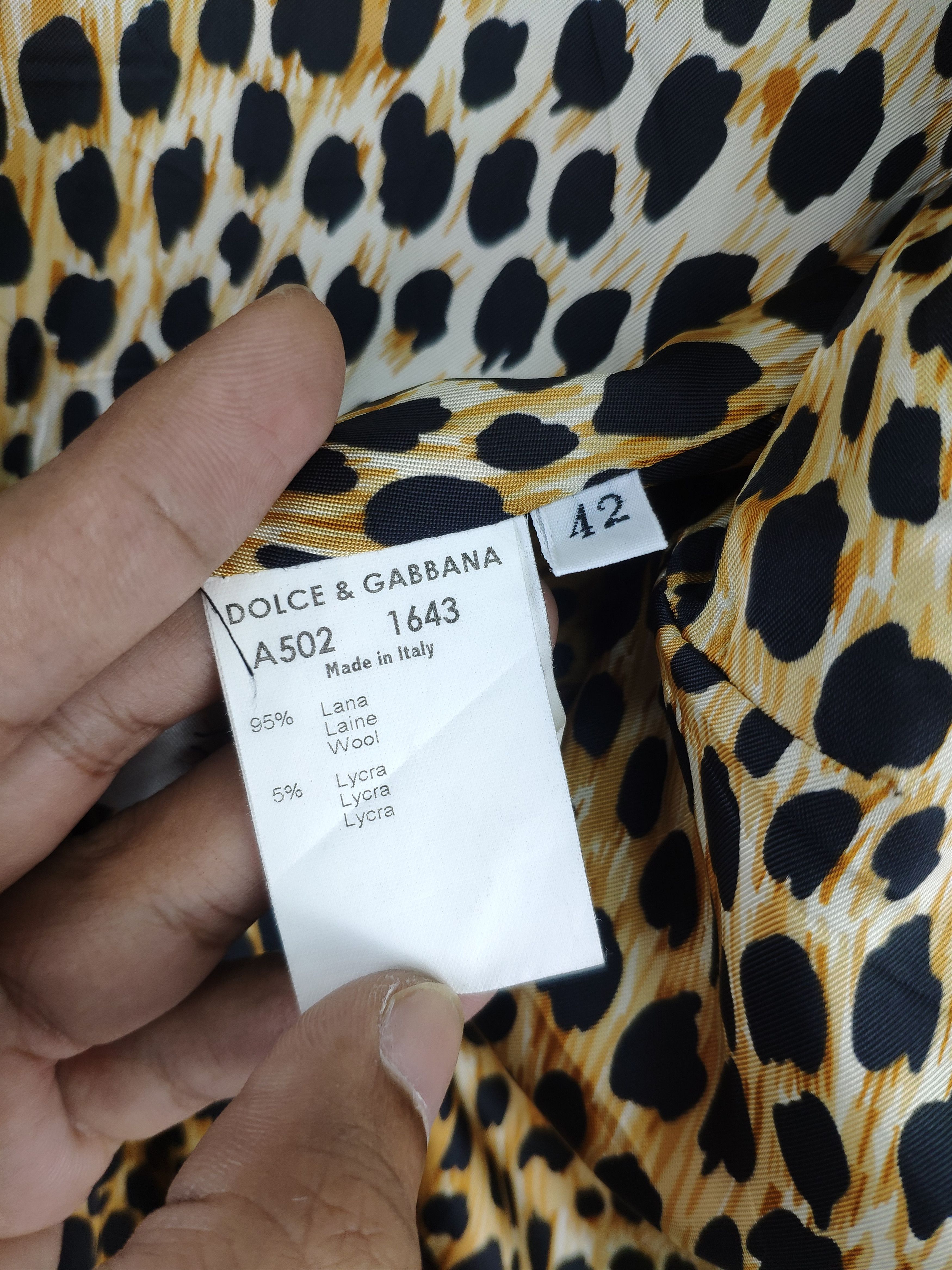 Dolce & Gabbana Dolce & Gabbana Wool Blazer Lining Leopard Distressed Size S / US 4 / IT 40 - 4 Thumbnail