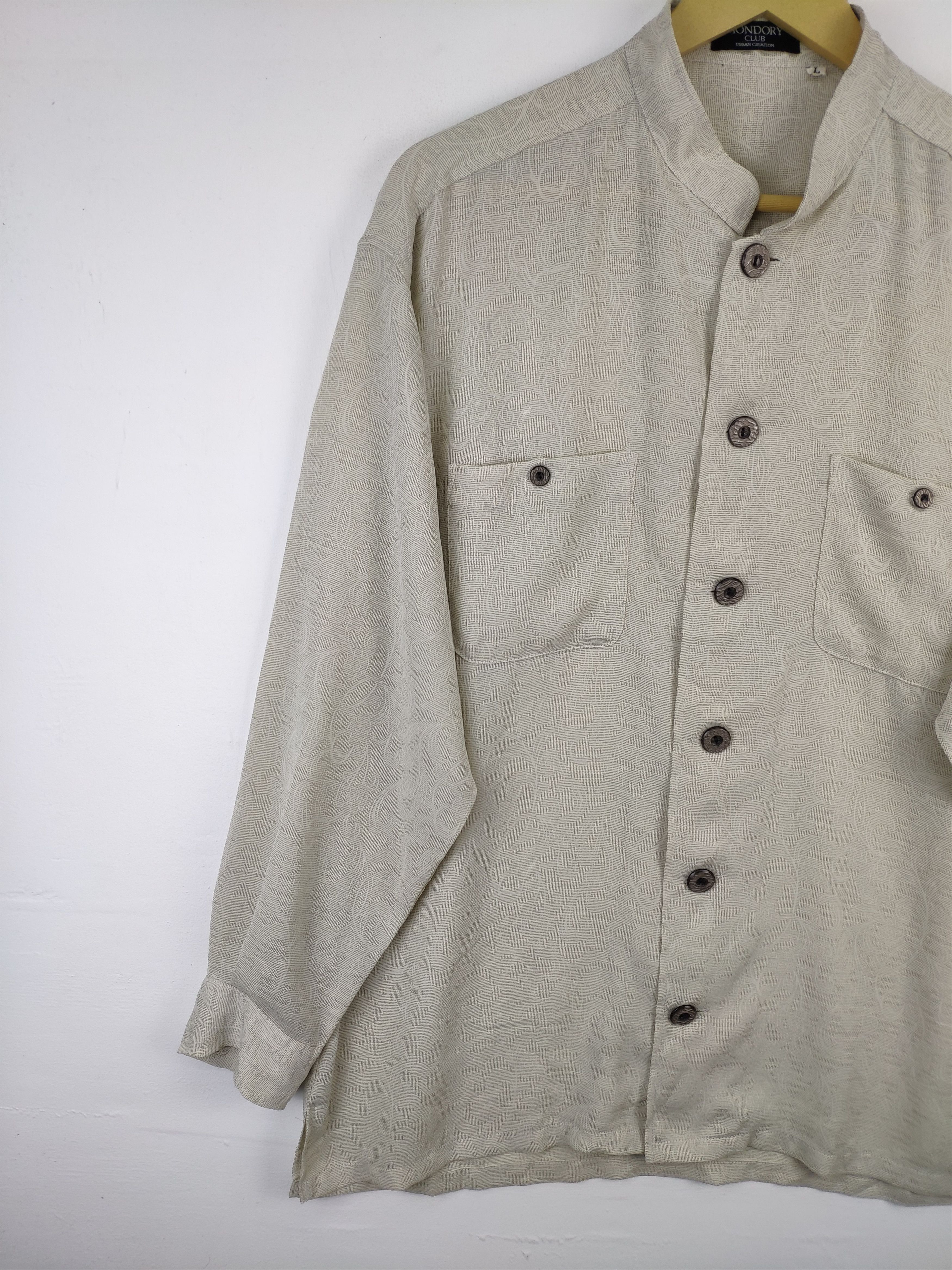 Designer × Japanese Brand × Vintage Vintage Shirt Button Up Floral Motif by Mondory Club Size L / US 10 / IT 46 - 7 Thumbnail