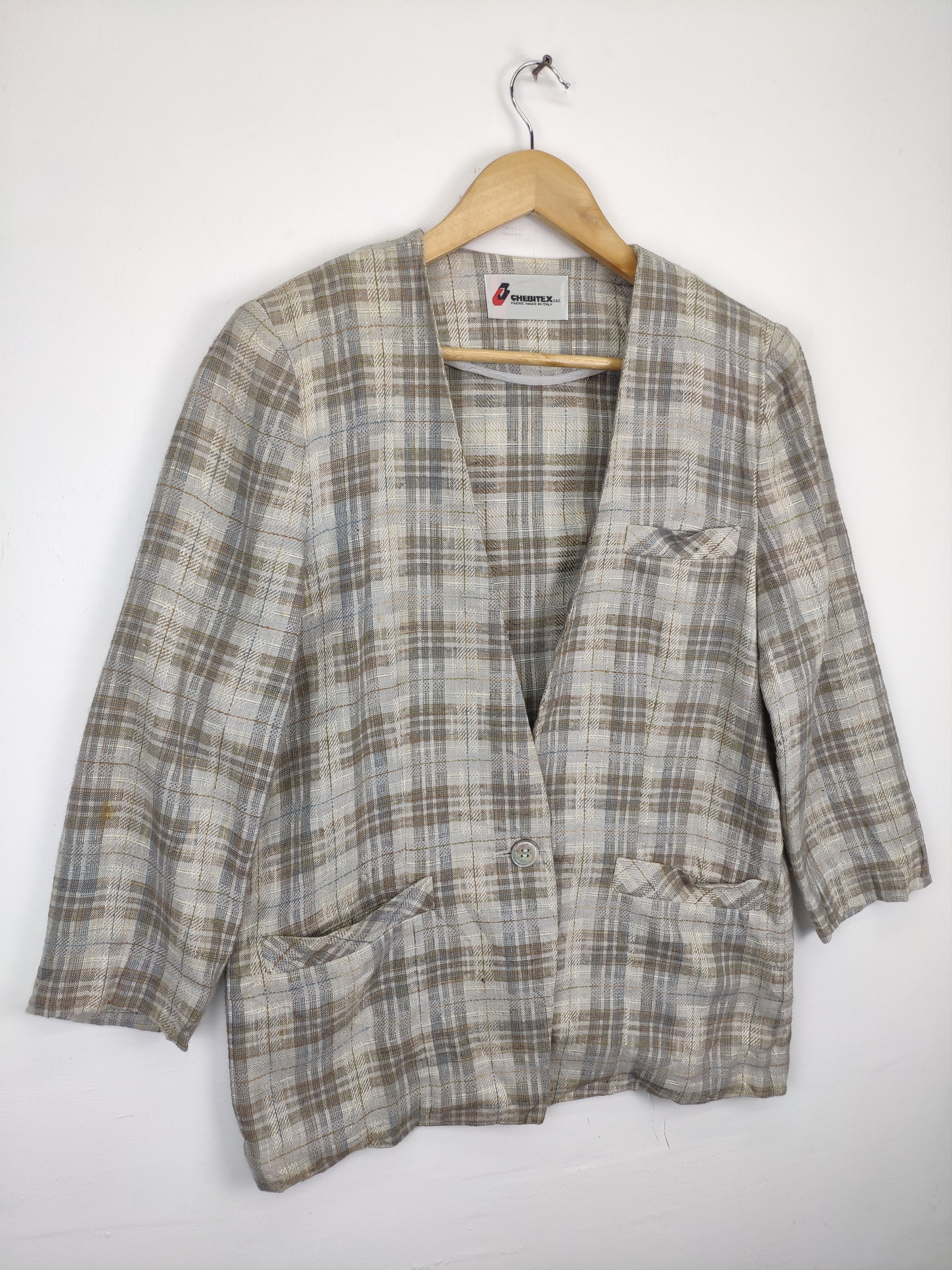 Vintage Plaid Blazer Jacket by Chebitex