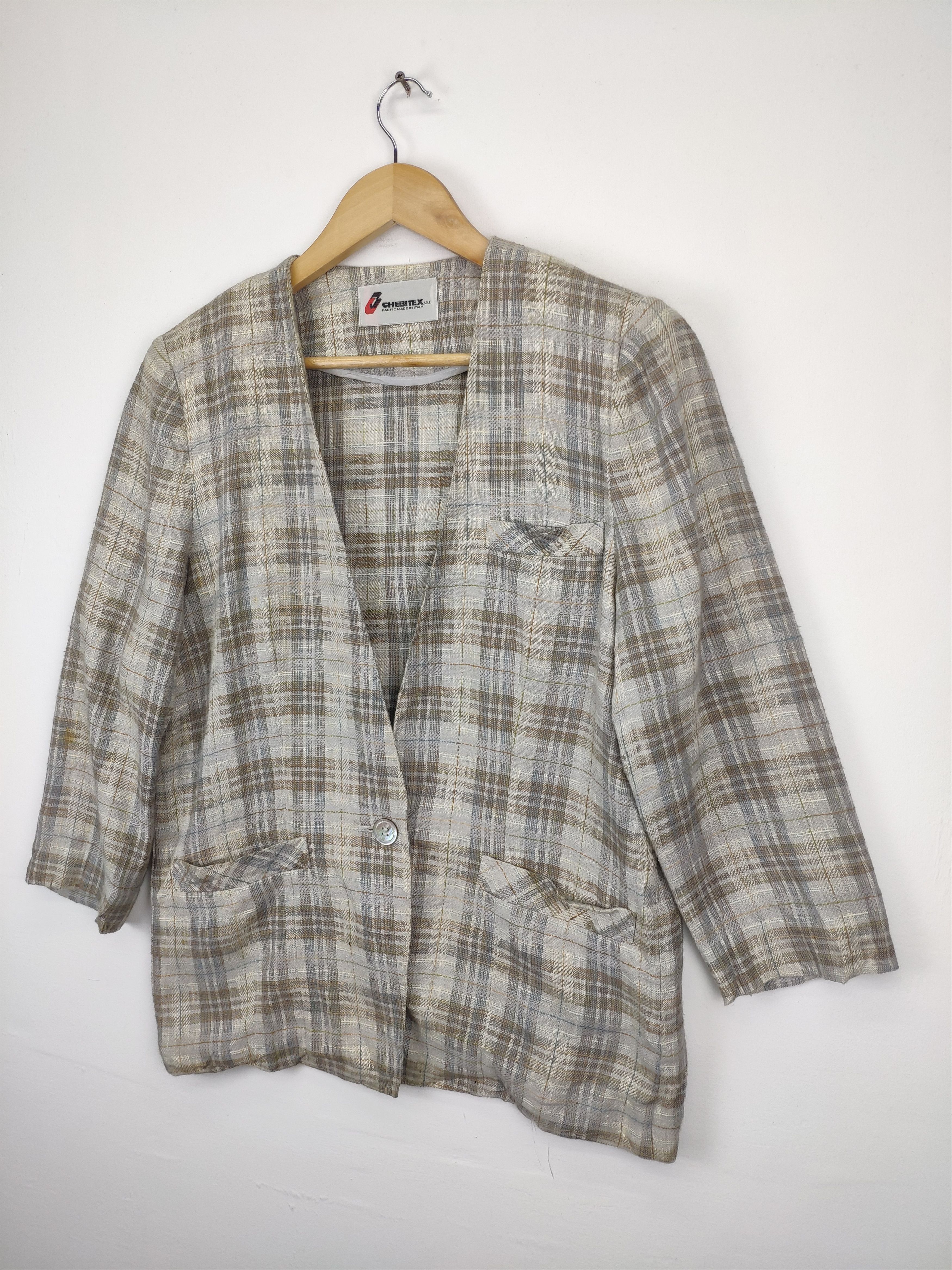 Vintage Plaid Blazer Jacket by Chebitex