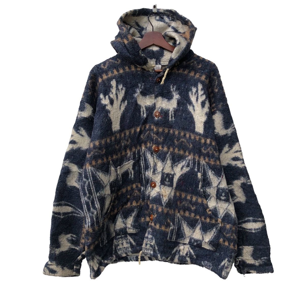 Native Rare!!!Vintage Hand Made Over Print Hoodie Jacket Size US XL / EU 56 / 4 - 1 Thumbnail