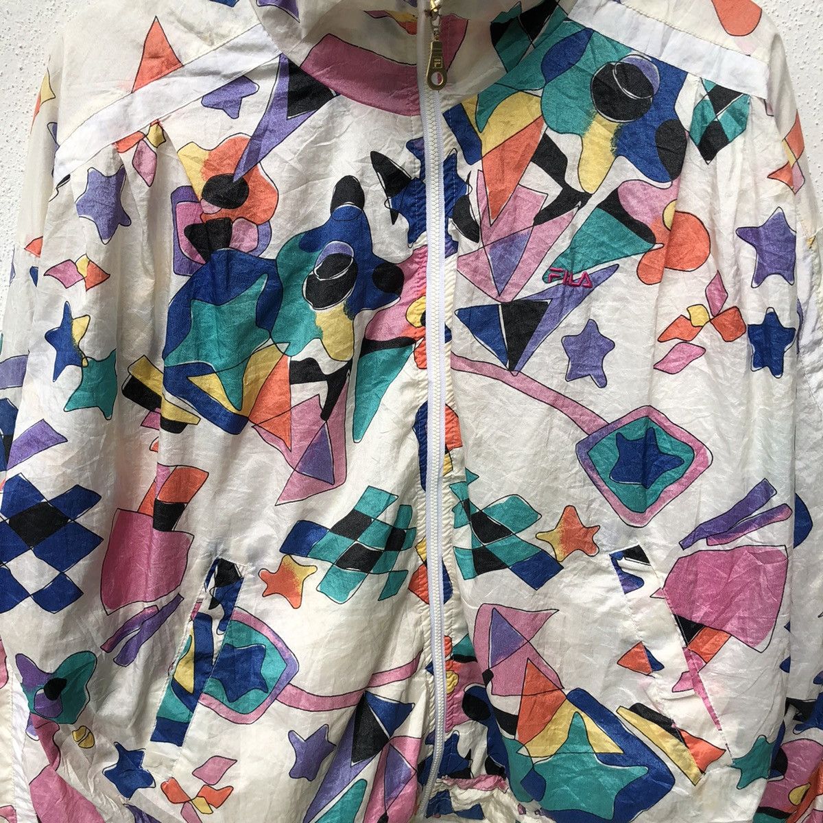 Fila 📣VINTAGE FILA FULL PRINT LIGHT JACKET Size US L / EU 52-54 / 3 - 4 Thumbnail
