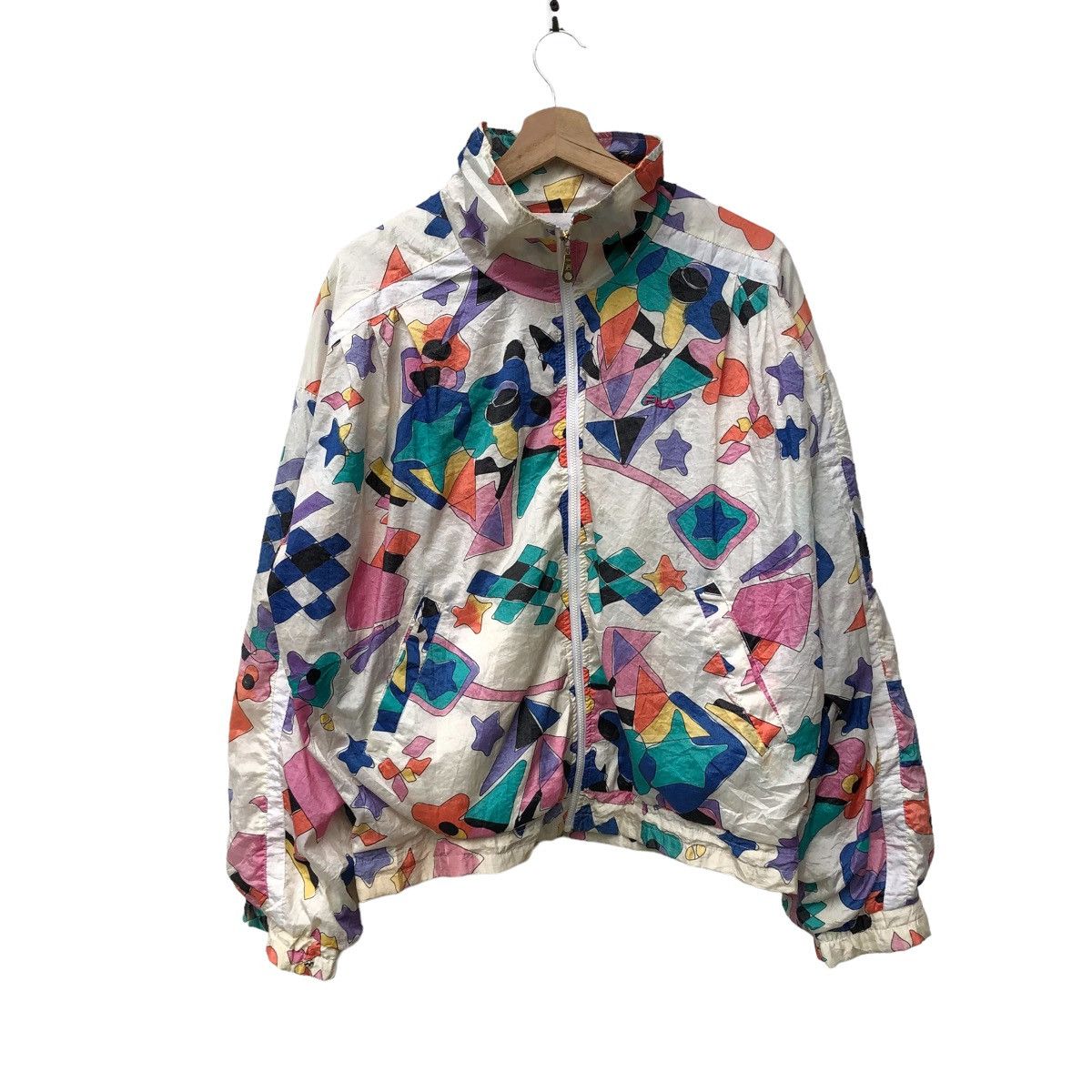 Fila 📣VINTAGE FILA FULL PRINT LIGHT JACKET Size US L / EU 52-54 / 3 - 1 Thumbnail