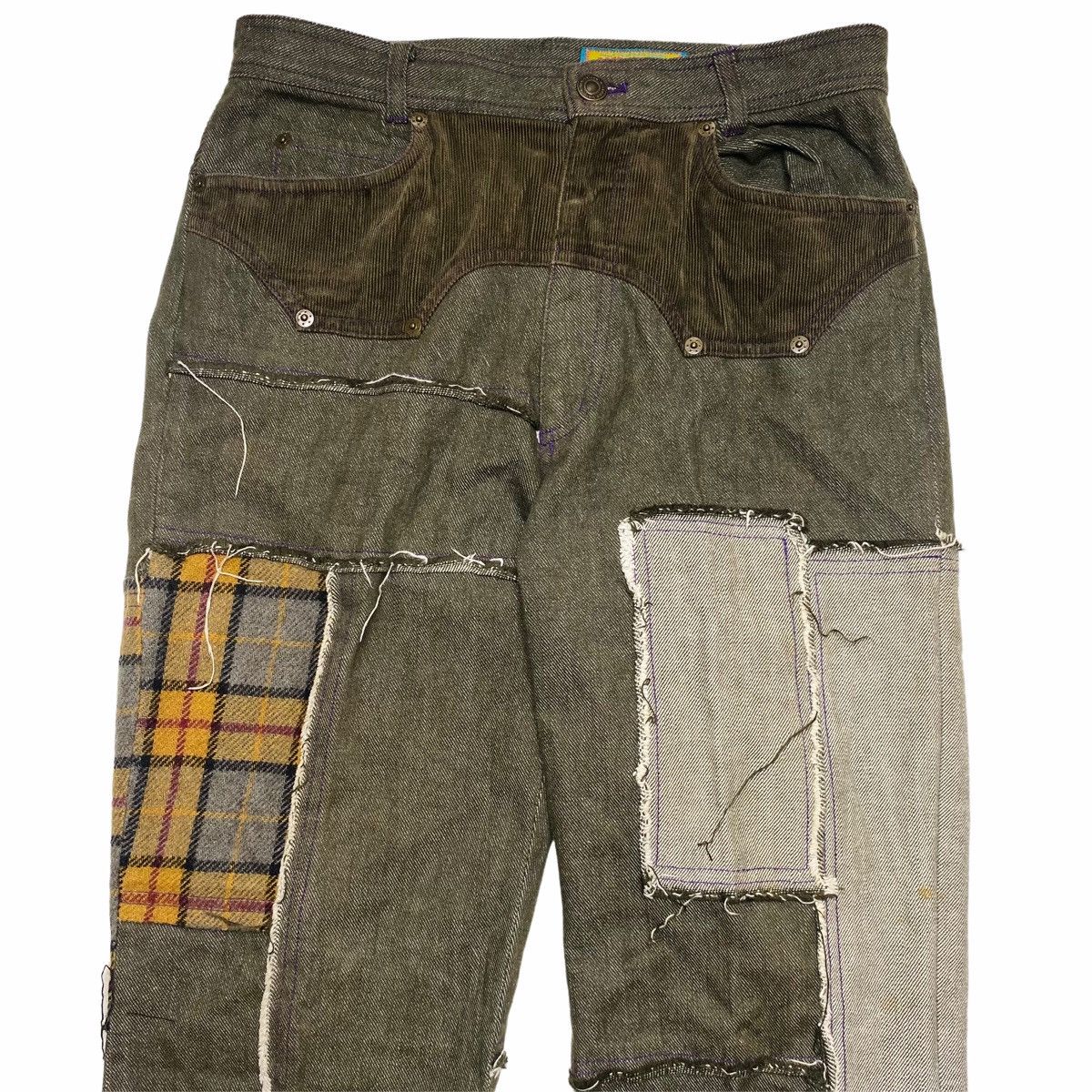 If Six Was Nine 1990s Bettys Blue - Reconstructed Patchwork Denim Size US 29 - 4 Thumbnail