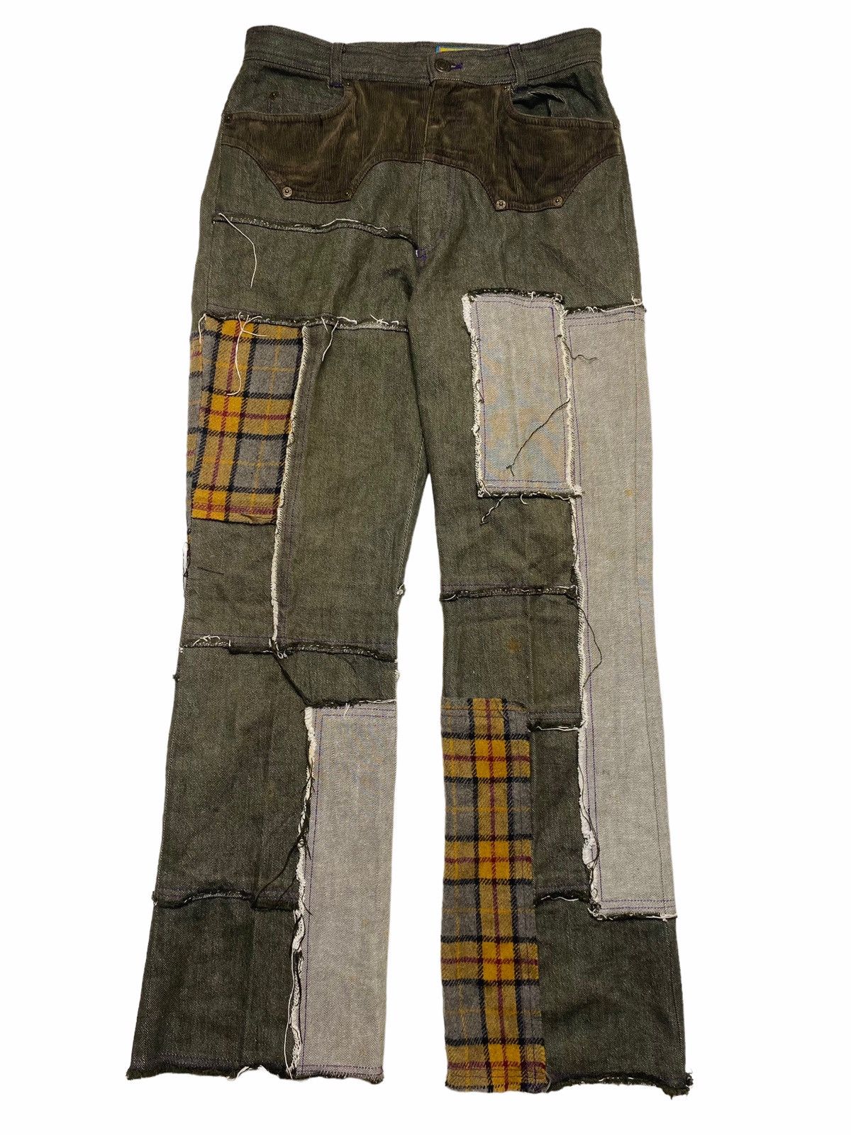 If Six Was Nine 1990s Bettys Blue - Reconstructed Patchwork Denim Size US 29 - 1 Thumbnail