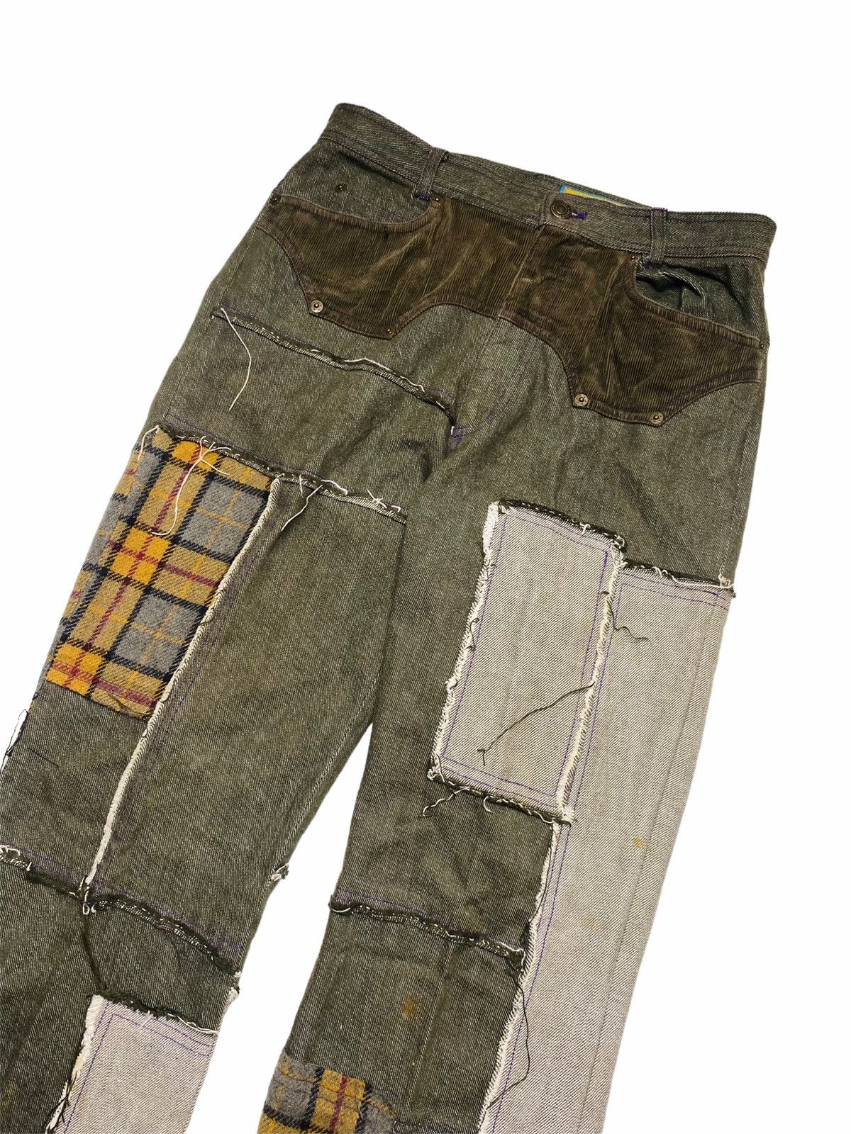 If Six Was Nine 1990s Bettys Blue - Reconstructed Patchwork Denim Size US 29 - 3 Thumbnail