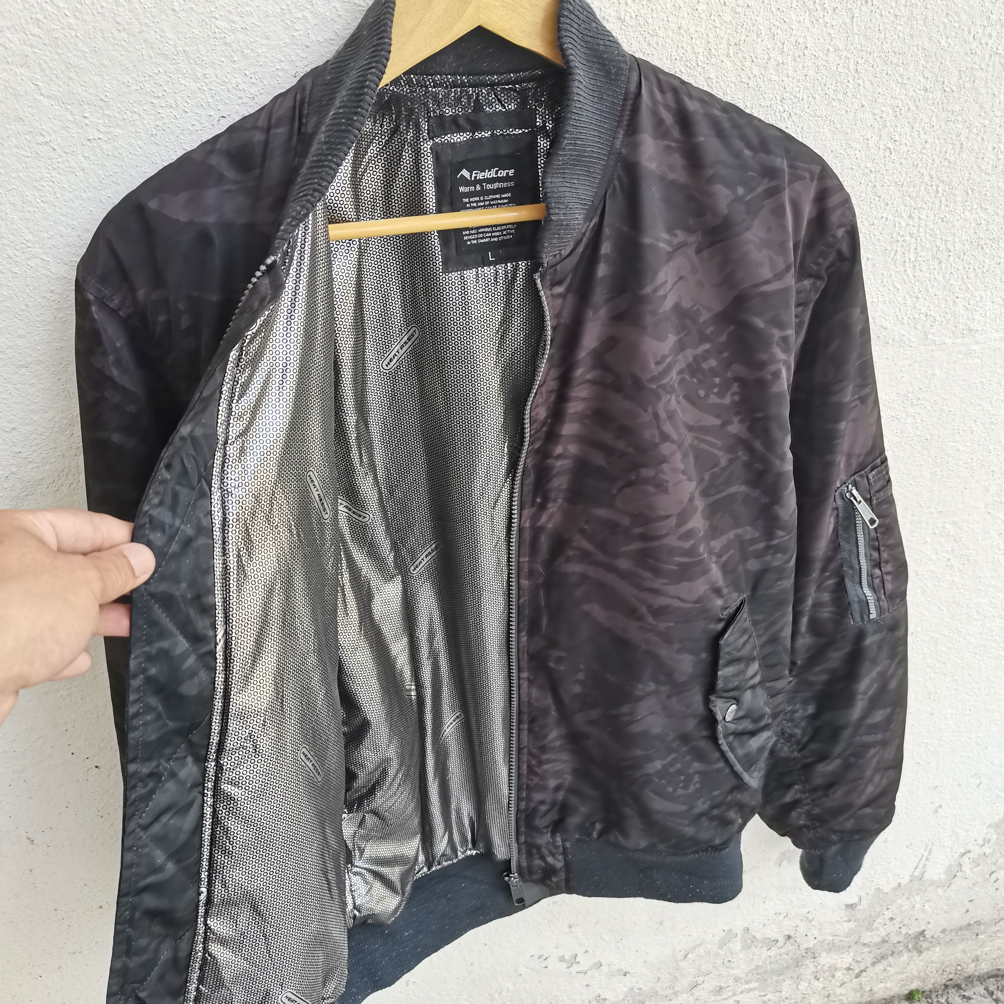Japanese Brand Steals💥 FIELD CORE Camouflage Bomber Jacket Size US L / EU 52-54 / 3 - 3 Thumbnail