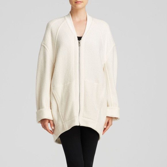 image of Helmut Lang Oversize Cocoon Wool Light Trench/coat in Beige, Women's (Size Large)