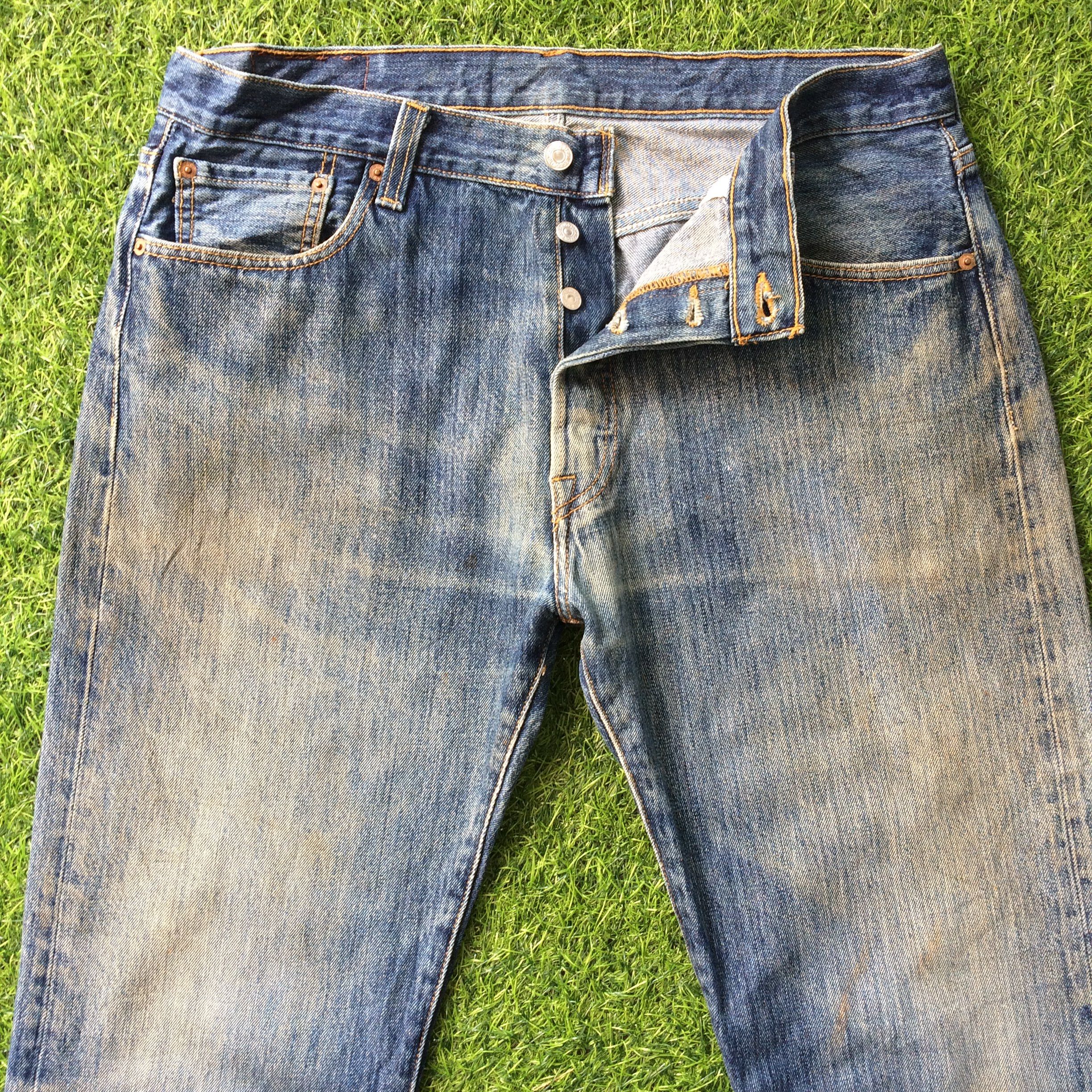 Levi's × Vintage Vintage Levis 501 Faded Dirty Blue Jeans #B-894 Size US 35 - 3 Thumbnail