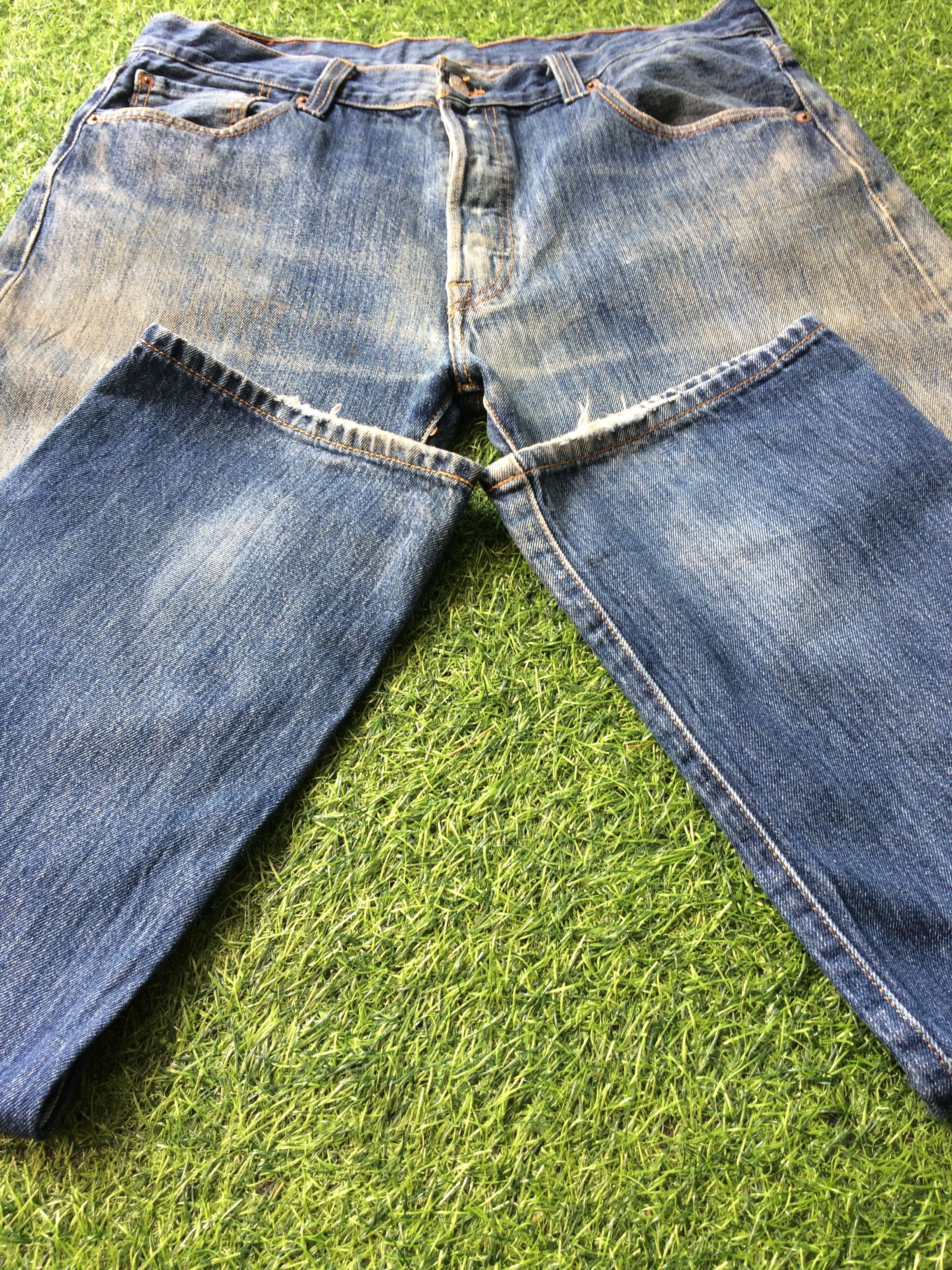 Levi's × Vintage Vintage Levis 501 Faded Dirty Blue Jeans #B-894 Size US 35 - 5 Thumbnail
