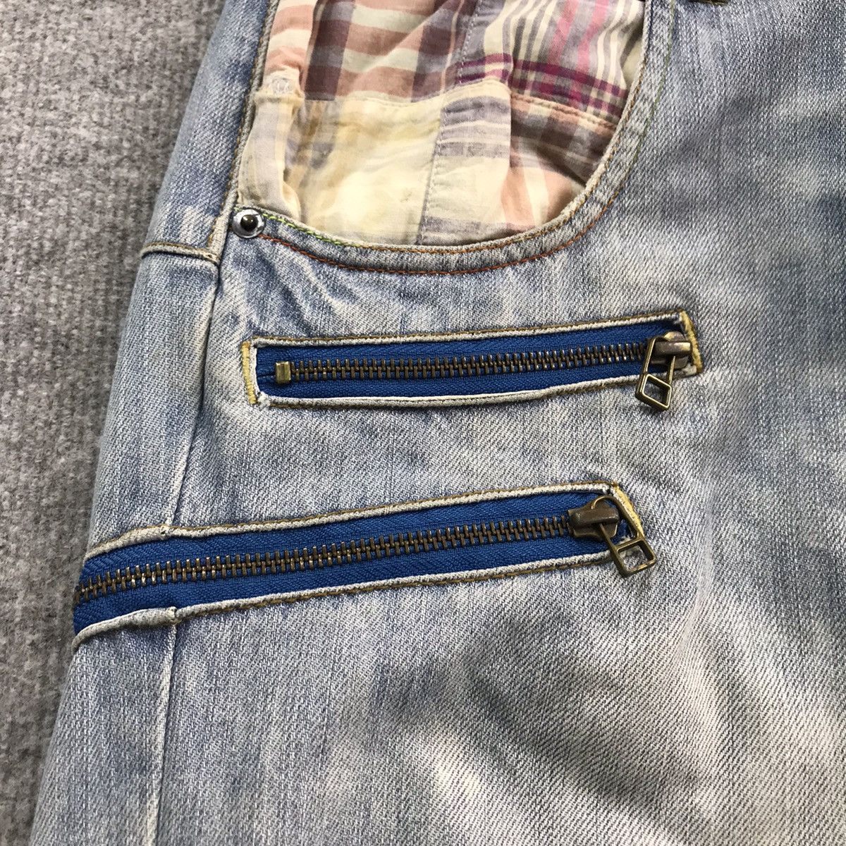 Japanese Brand DOMINATE DOUBLE WAIST LIGHT DENIM PANTS Size US 32 / EU 48 - 5 Thumbnail