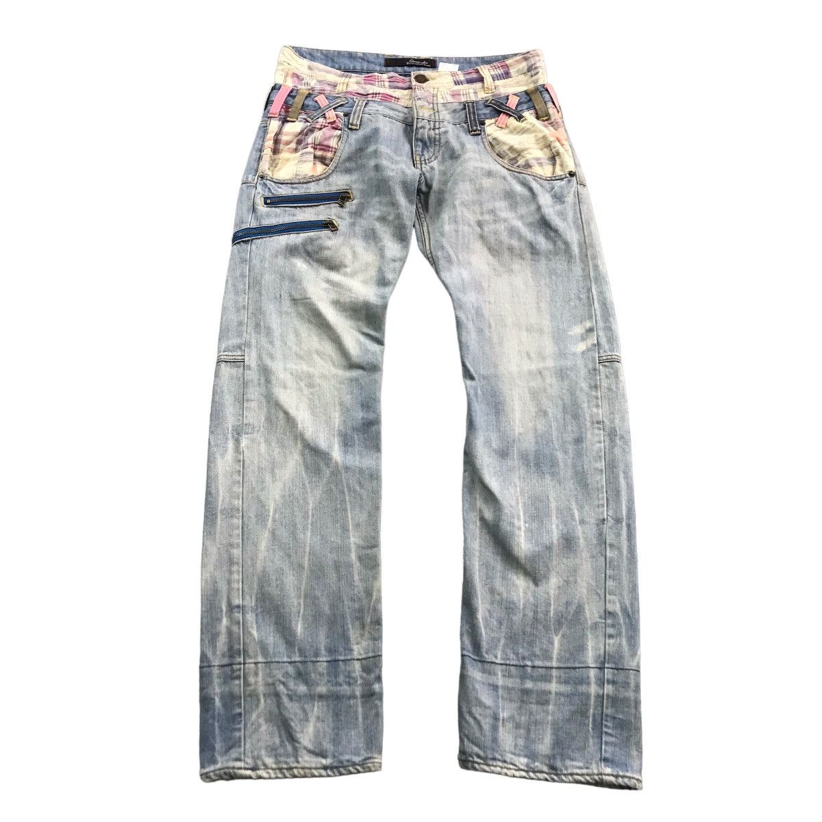 Japanese Brand DOMINATE DOUBLE WAIST LIGHT DENIM PANTS Size US 32 / EU 48 - 1 Thumbnail