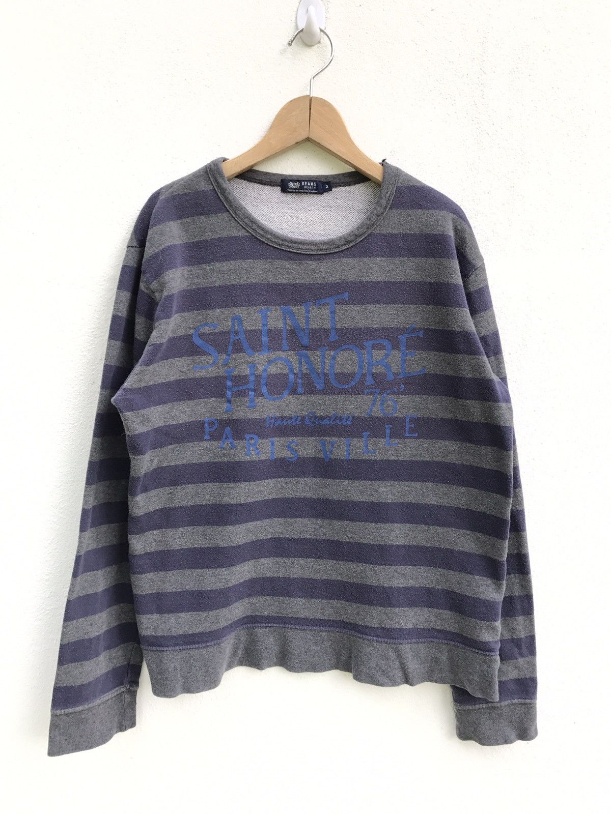 Beams Plus Beams Heart Stripe Sweatshirt Japanese Streetwear Size US M / EU 48-50 / 2 - 1 Thumbnail