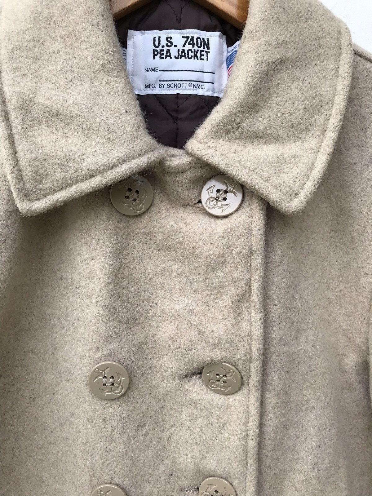 Schott Vintage Schott Double Breasted Wool Pea Coat Jacket Size US S / EU 44-46 / 1 - 3 Thumbnail