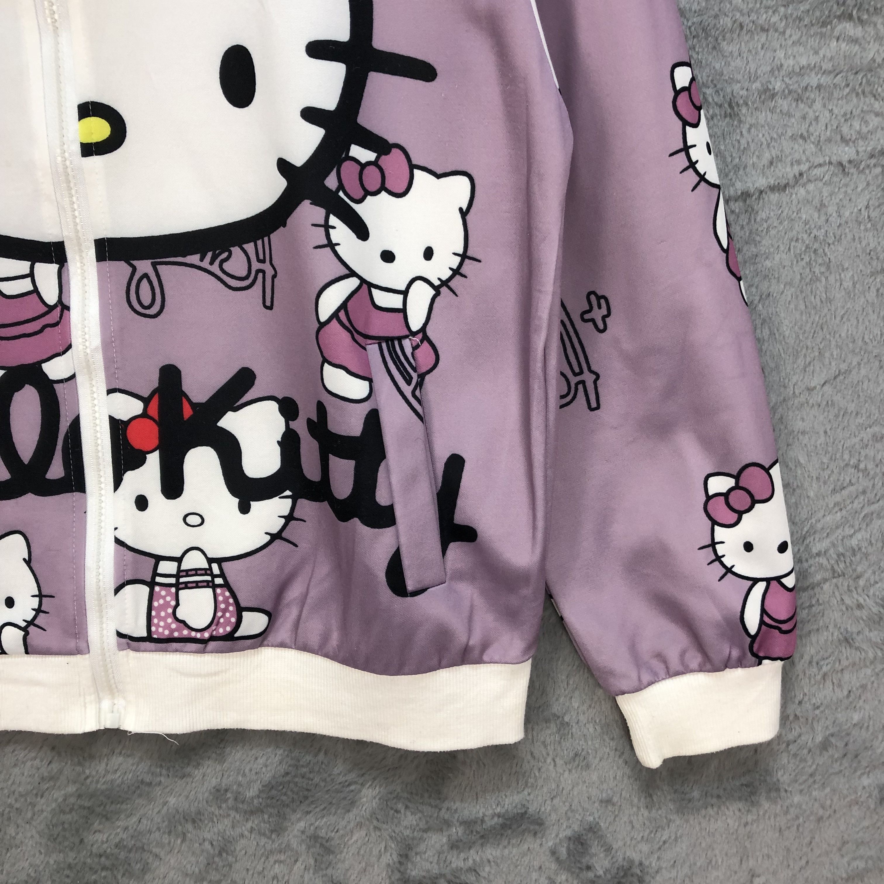 Japanese Brand Hello Kitty Big Logo Overprint Bomber Jacket #6229-55 Size M / US 6-8 / IT 42-44 - 5 Thumbnail