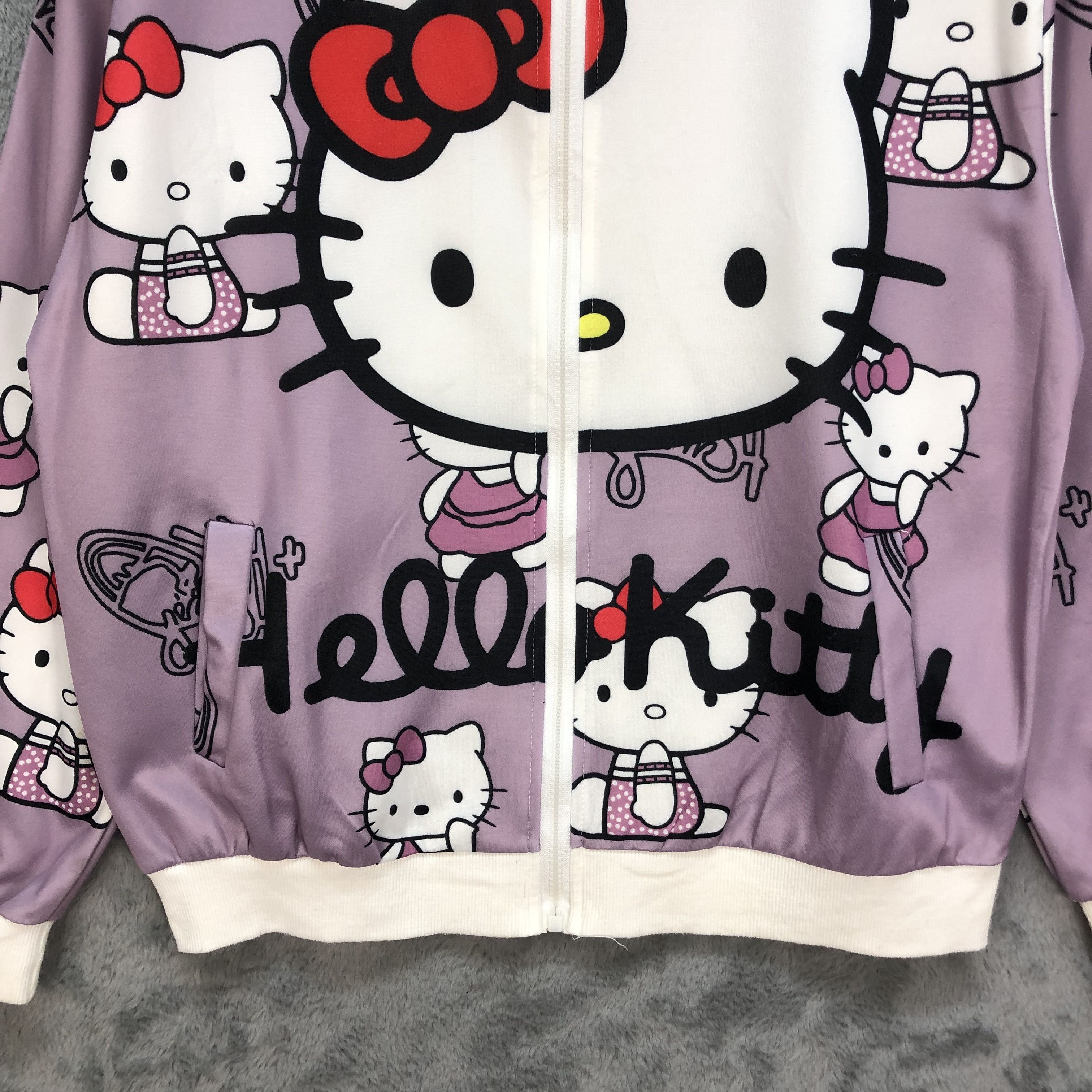 Japanese Brand Hello Kitty Big Logo Overprint Bomber Jacket #6229-55 Size M / US 6-8 / IT 42-44 - 3 Thumbnail
