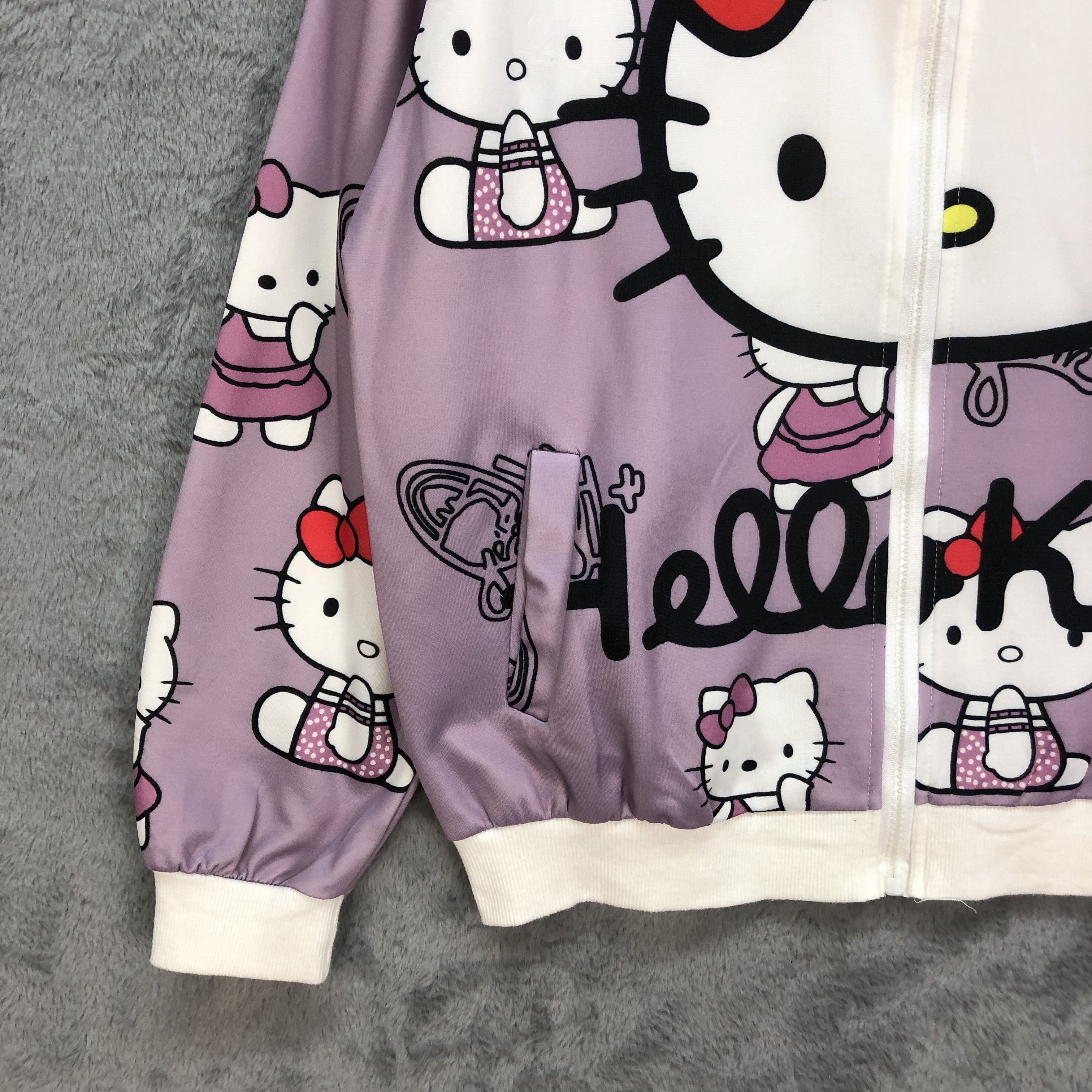 Japanese Brand Hello Kitty Big Logo Overprint Bomber Jacket #6229-55 Size M / US 6-8 / IT 42-44 - 4 Thumbnail