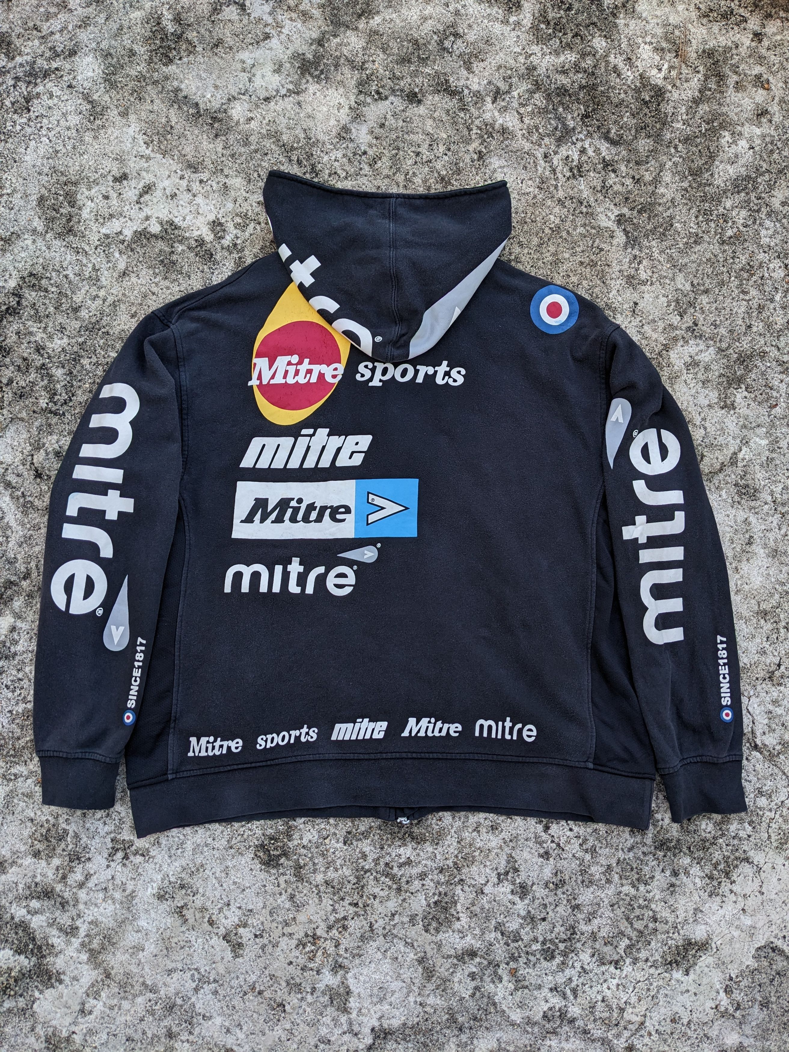 image of Sports Specialties Mitre England Distressed Hoodie Sweatshirt in Black, Men's (Size XL)