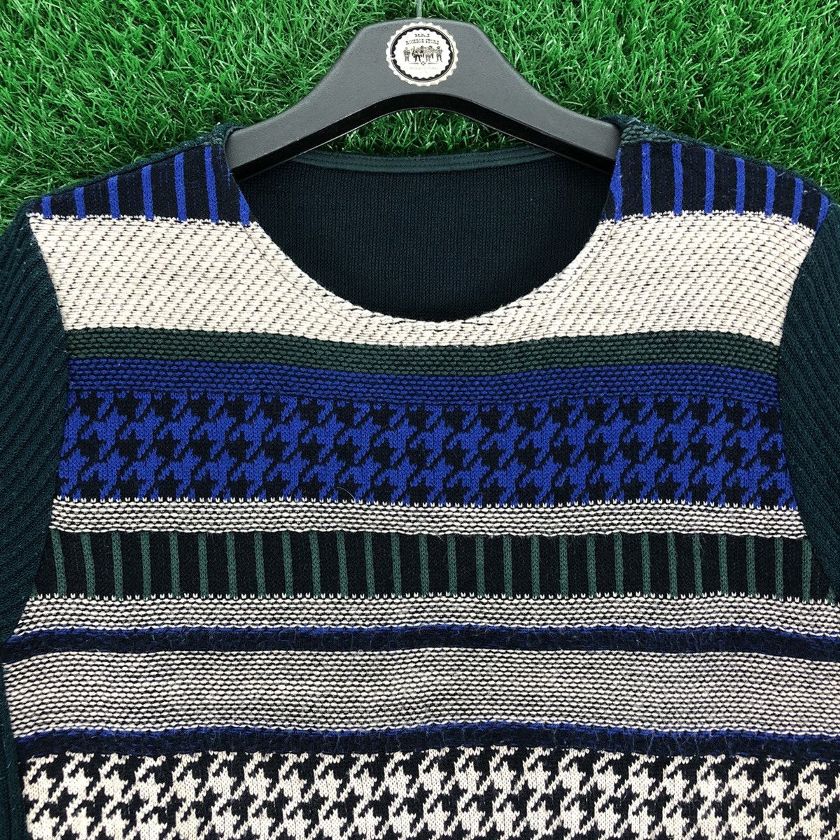 Aran Isles Knitwear Vintage Knit Multi Pattern Striped Long Sleeve Tee for Women Size M / US 6-8 / IT 42-44 - 7 Thumbnail