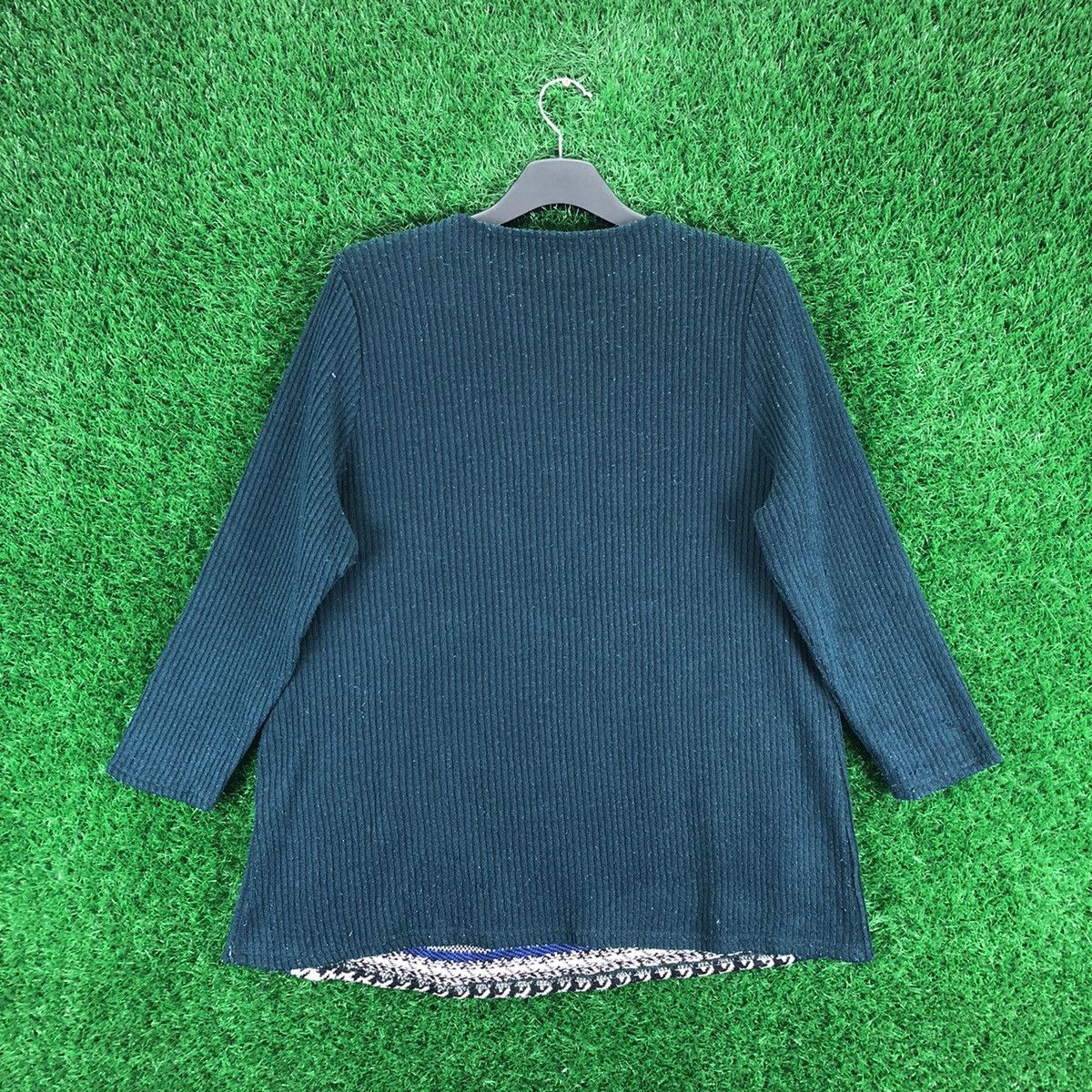 Aran Isles Knitwear Vintage Knit Multi Pattern Striped Long Sleeve Tee for Women Size M / US 6-8 / IT 42-44 - 4 Thumbnail