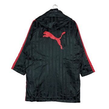 image of Vintage Puma Zipper Medium Long Hoodie Jacket in Black/Red, Men's