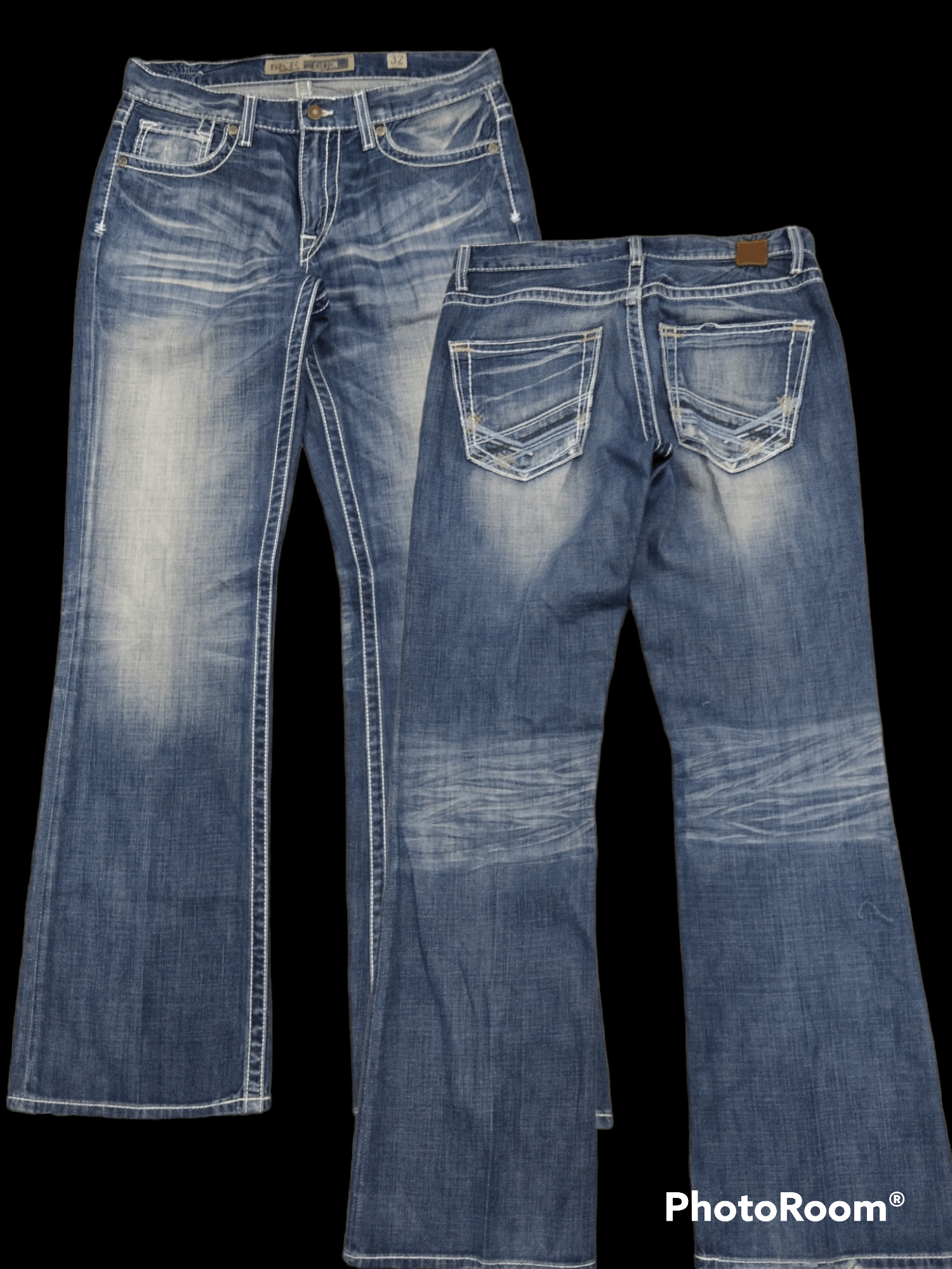 Japanese Brand FLARE WASHE BLUE BKE DENIM PANTS Size US 32 / EU 48 - 1 Thumbnail