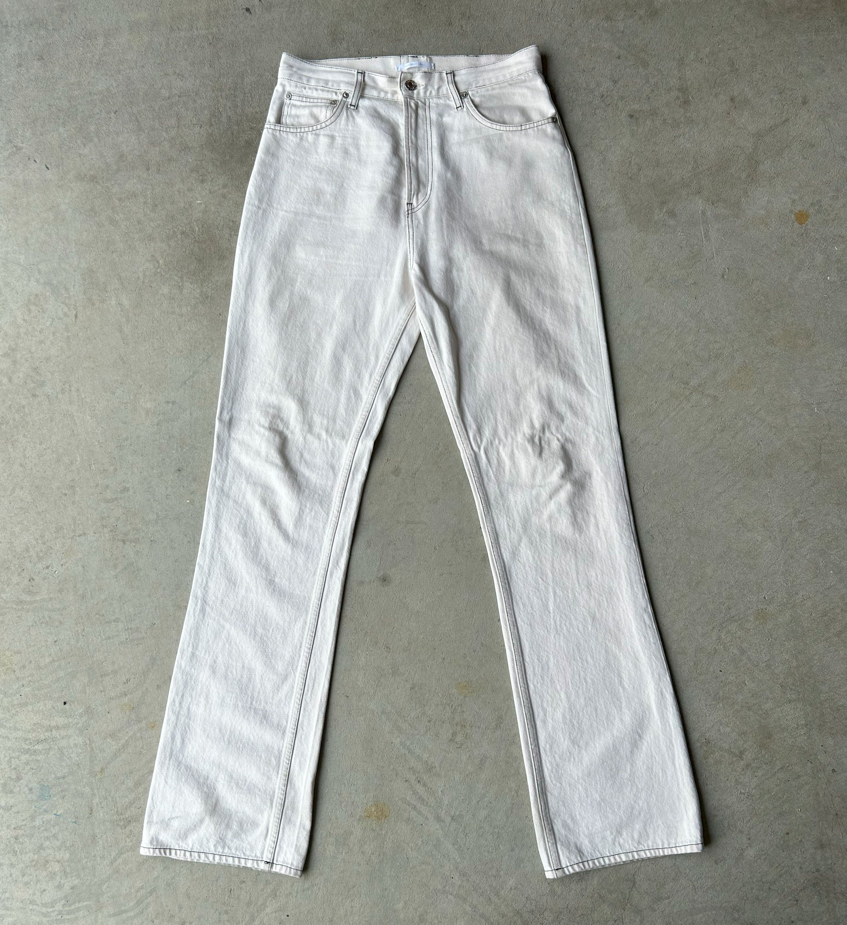 image of Helmut Lang Bootcut Flare White Denim Jeans, Men's (Size 33)