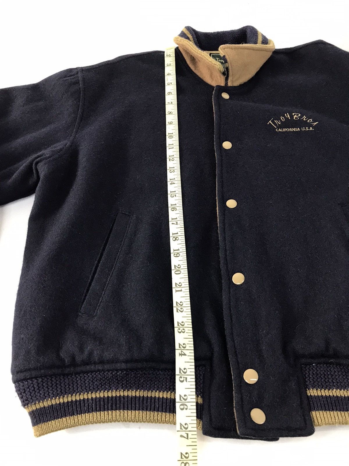 Japanese Brand × Vintage Vintage Varsity Jacket Wool Troy Bros Snap Button Size US L / EU 52-54 / 3 - 13 Thumbnail
