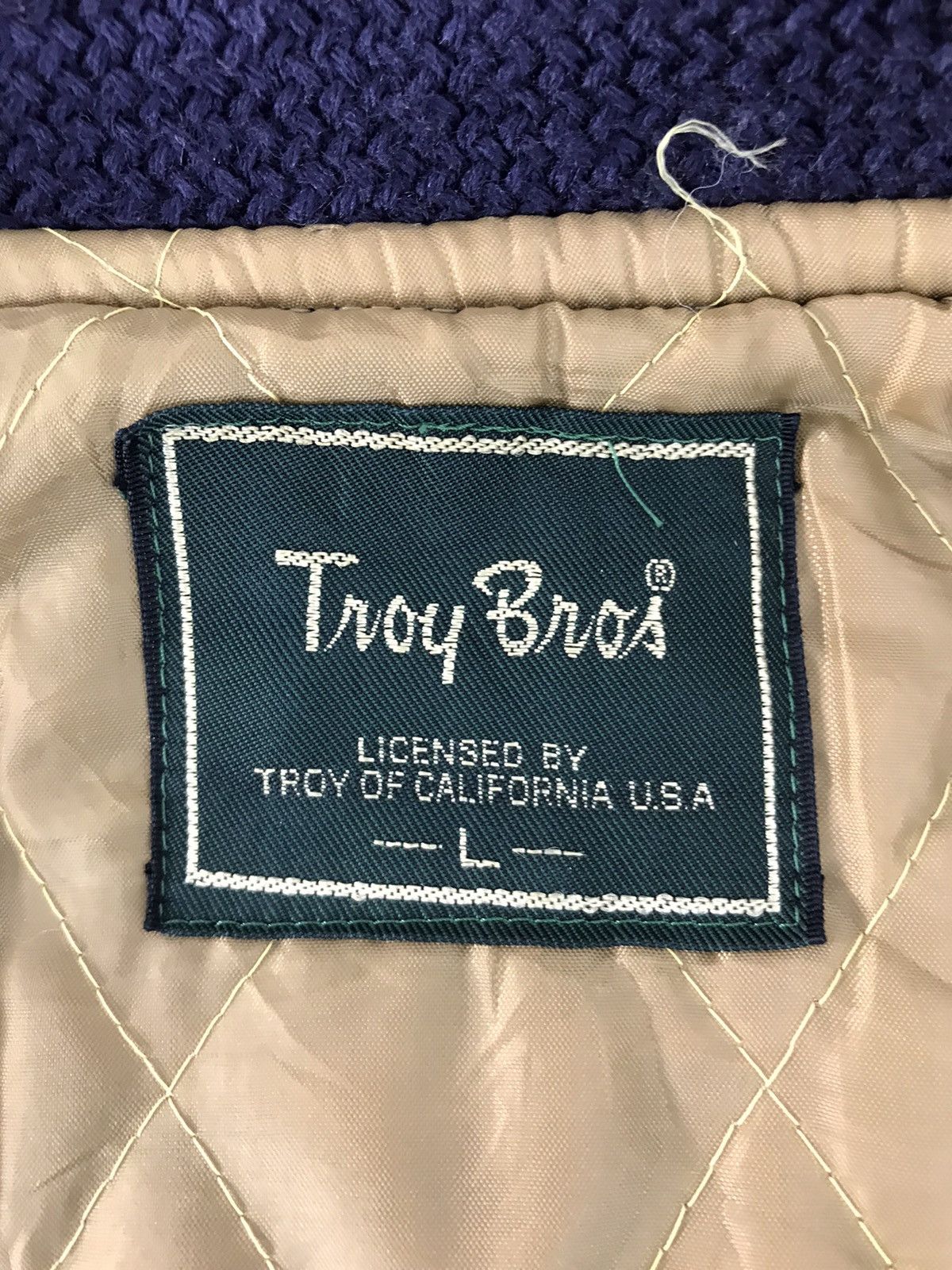 Japanese Brand × Vintage Vintage Varsity Jacket Wool Troy Bros Snap Button Size US L / EU 52-54 / 3 - 9 Thumbnail