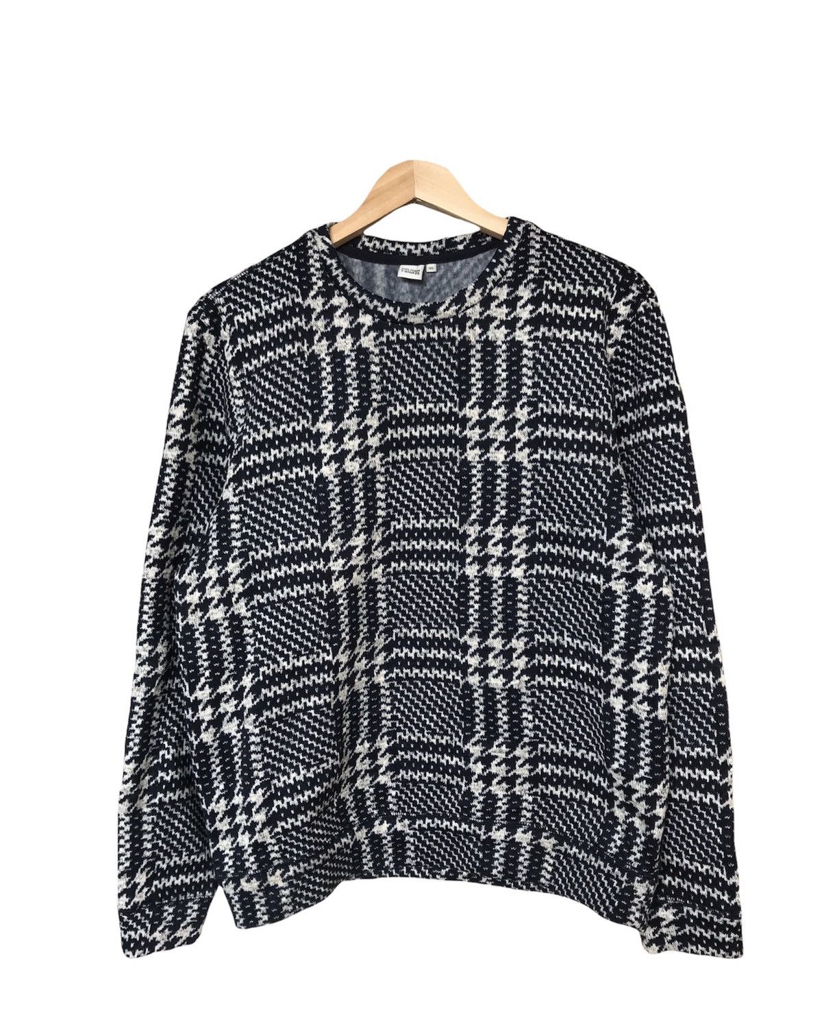 image of Navajo Nice Designpolham Houndstooth Wool Sweatshirt in Black/White, Men's (Size XL)