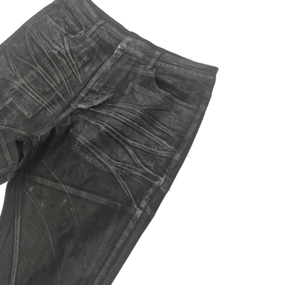★ COLLETT, Crackle Waxed Paneled Denim Bootcut Flared Denim