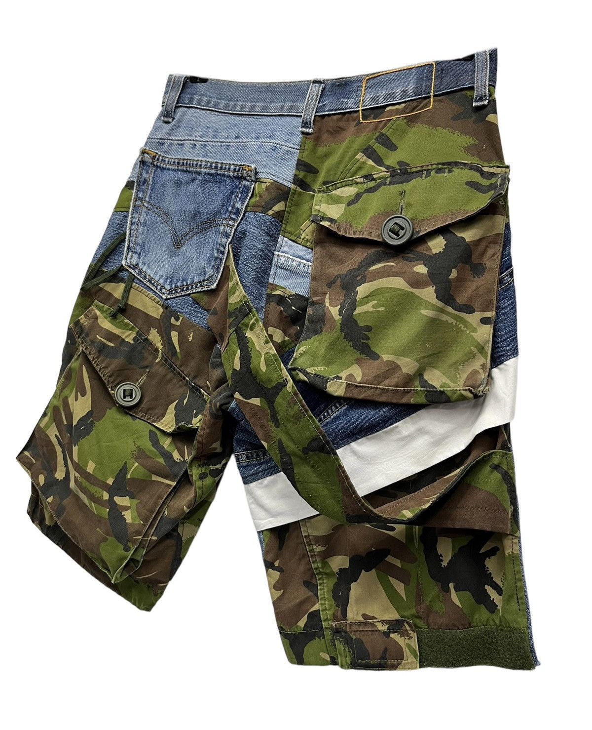 Vinti Andrews 🔥RARE🔥REWORKED VINTI ANDREW Patchwork Bondage Shorts Size US 30 / EU 46 - 4 Thumbnail