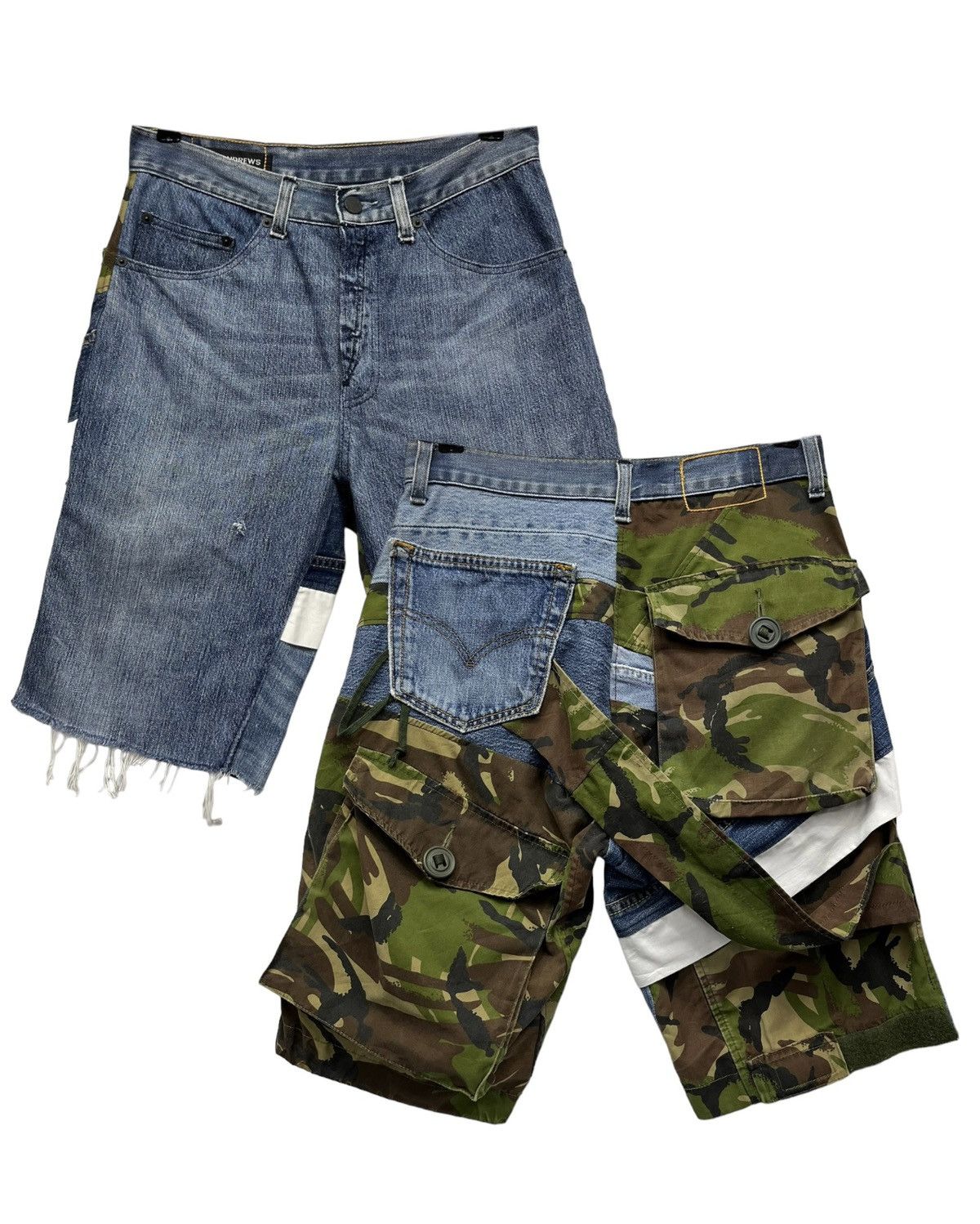 Vinti Andrews 🔥RARE🔥REWORKED VINTI ANDREW Patchwork Bondage Shorts Size US 30 / EU 46 - 2 Thumbnail