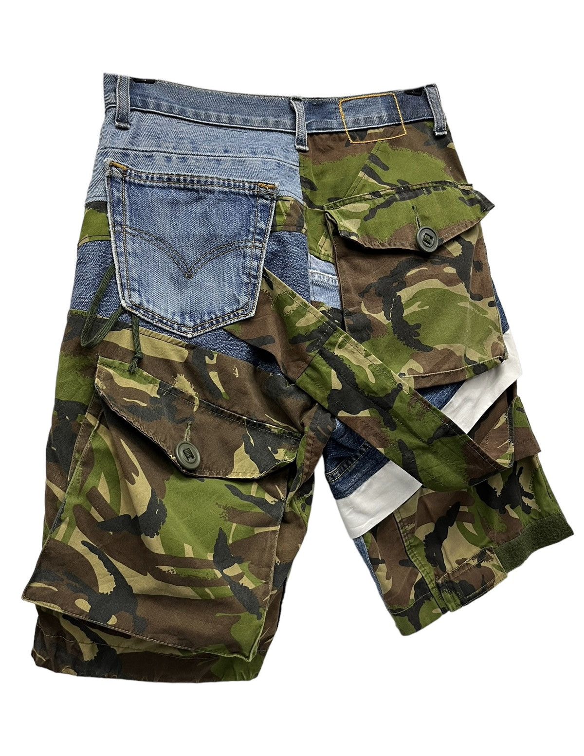 Vinti Andrews 🔥RARE🔥REWORKED VINTI ANDREW Patchwork Bondage Shorts Size US 30 / EU 46 - 3 Thumbnail