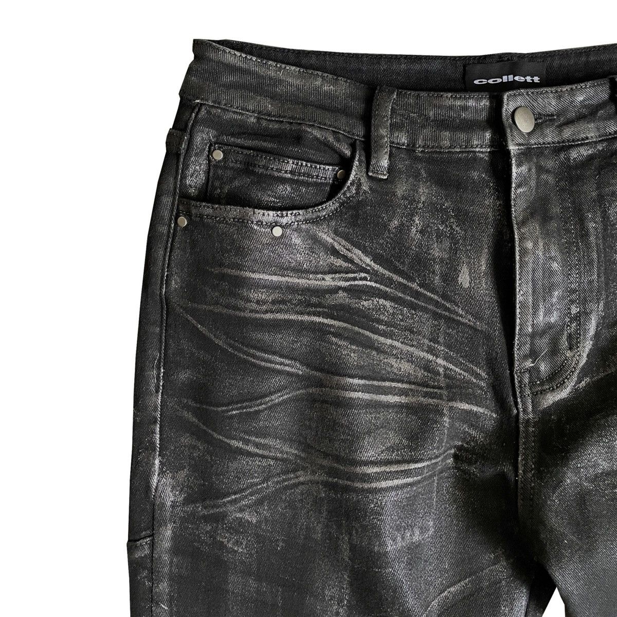 Other COLLETT, Crackle Waxed Paneled Denim Bootcut Flared Denim Size US 32 / EU 48 - 3 Thumbnail