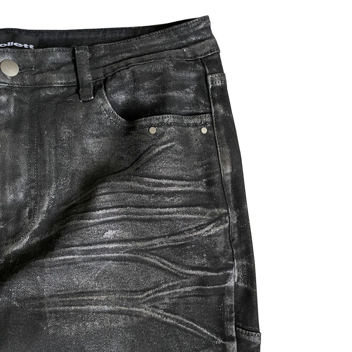 Other COLLETT, Crackle Waxed Paneled Denim Bootcut Flared Denim Size US 32 / EU 48 - 4 Thumbnail